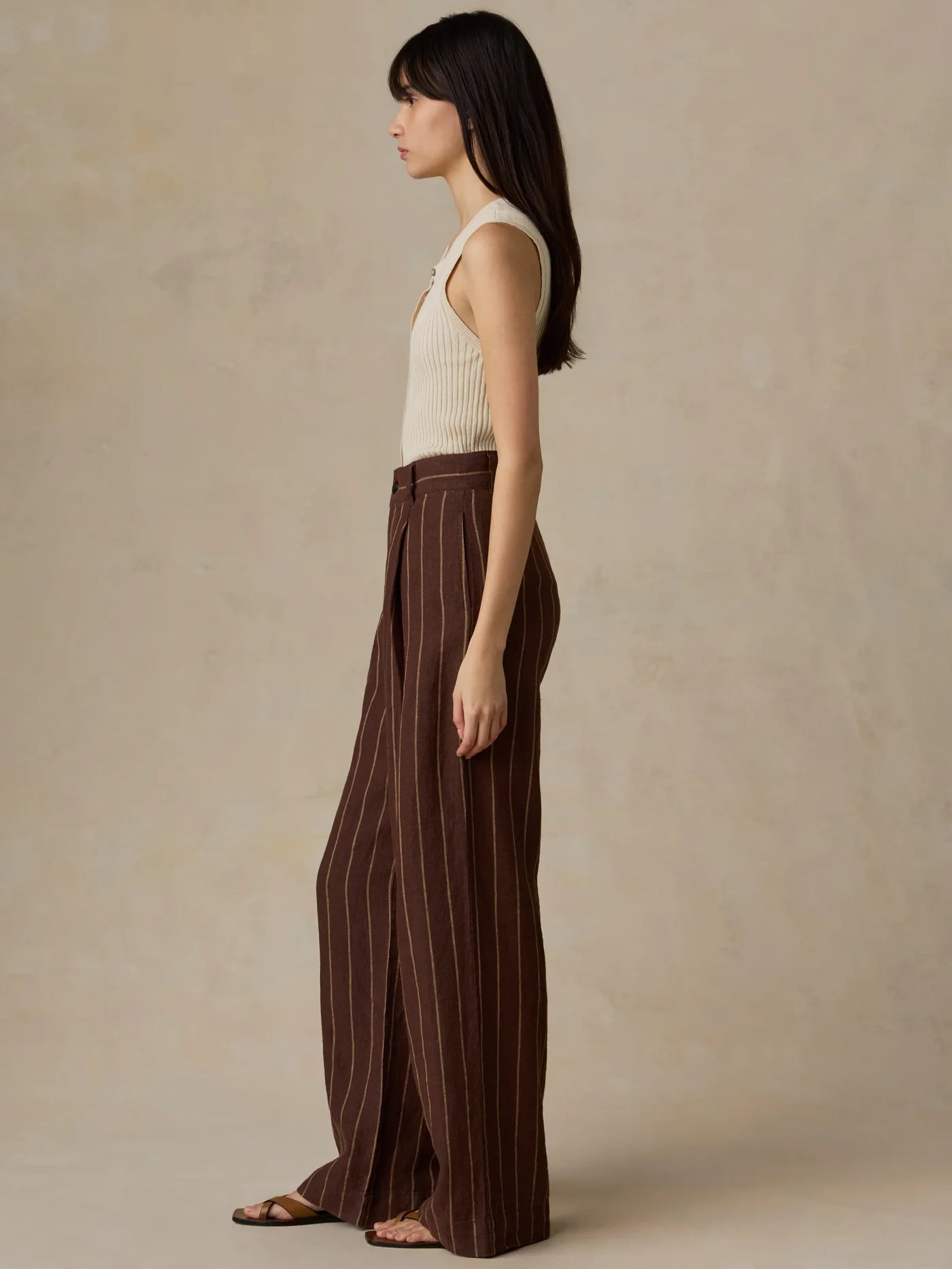 Sun Strider Linen Pleated Pant - Harbor Line Stripe