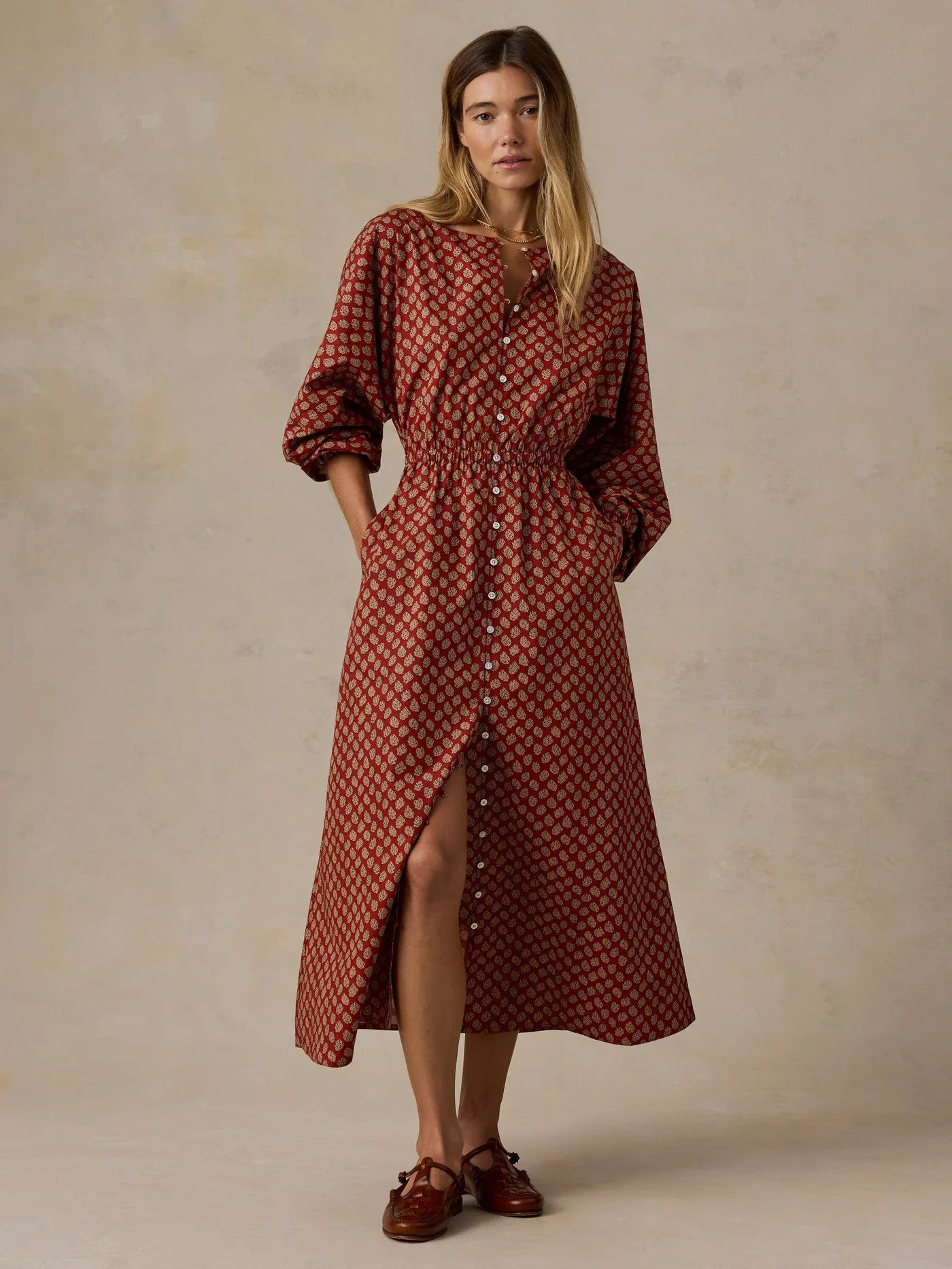Coastal Poplin Suri Dress - Autumn Petals