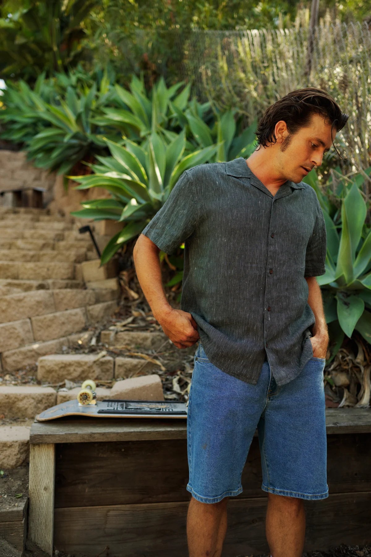 Teller Stripe Shirt - Black Wash