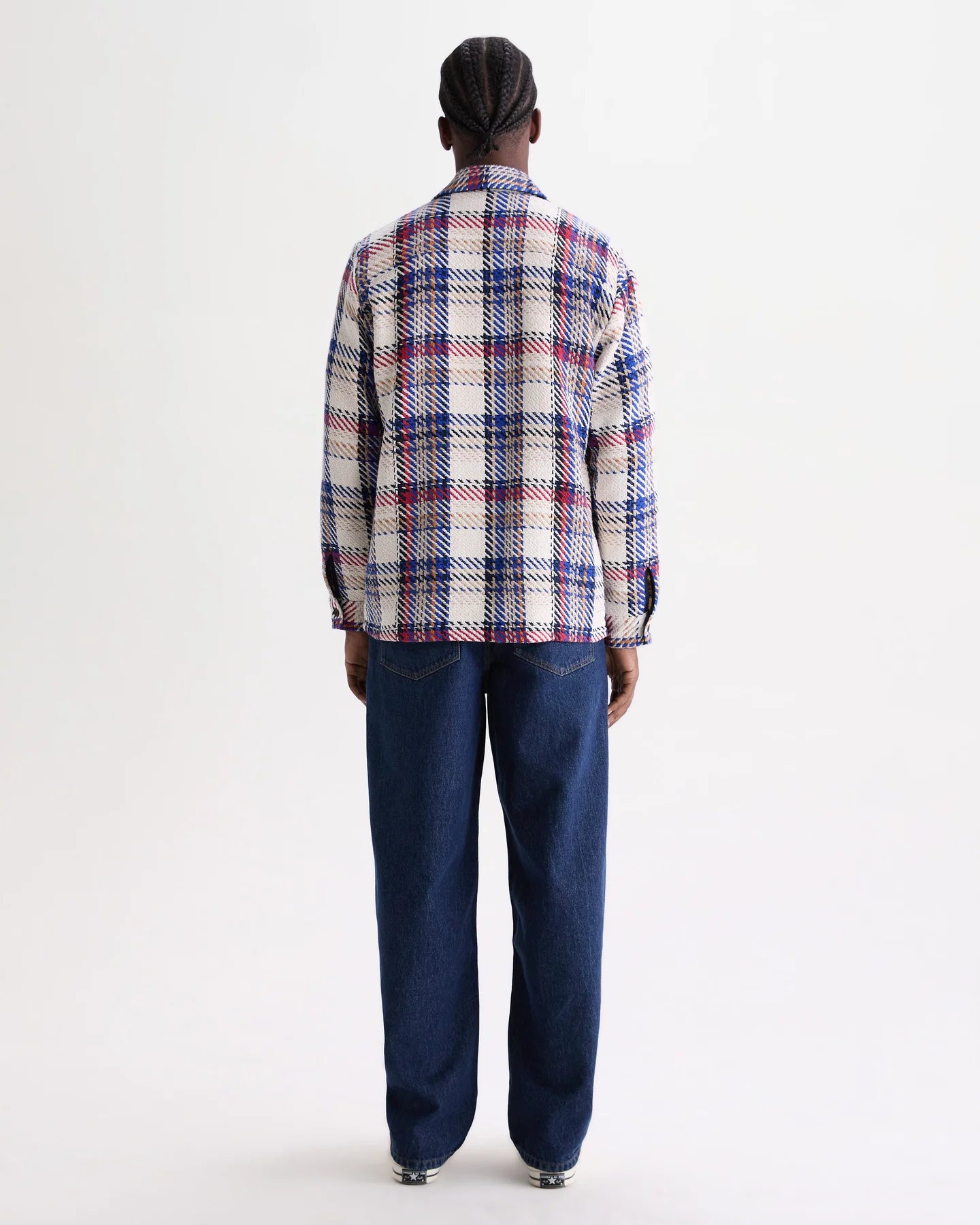 Whiting - Ecru And Red Jazz Weave Check Overshirt