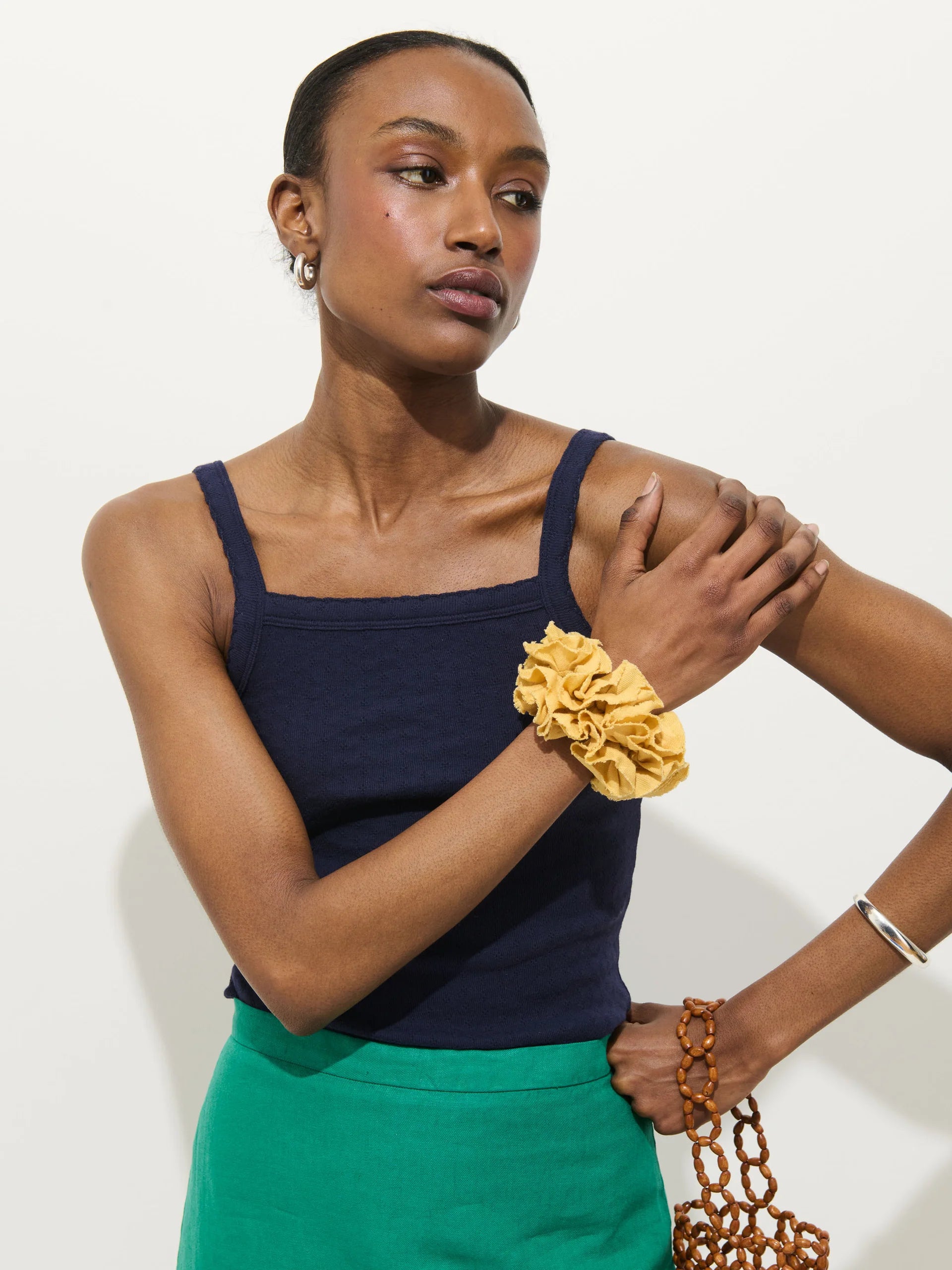 Lara Tank in Pointelle - Evening Blue