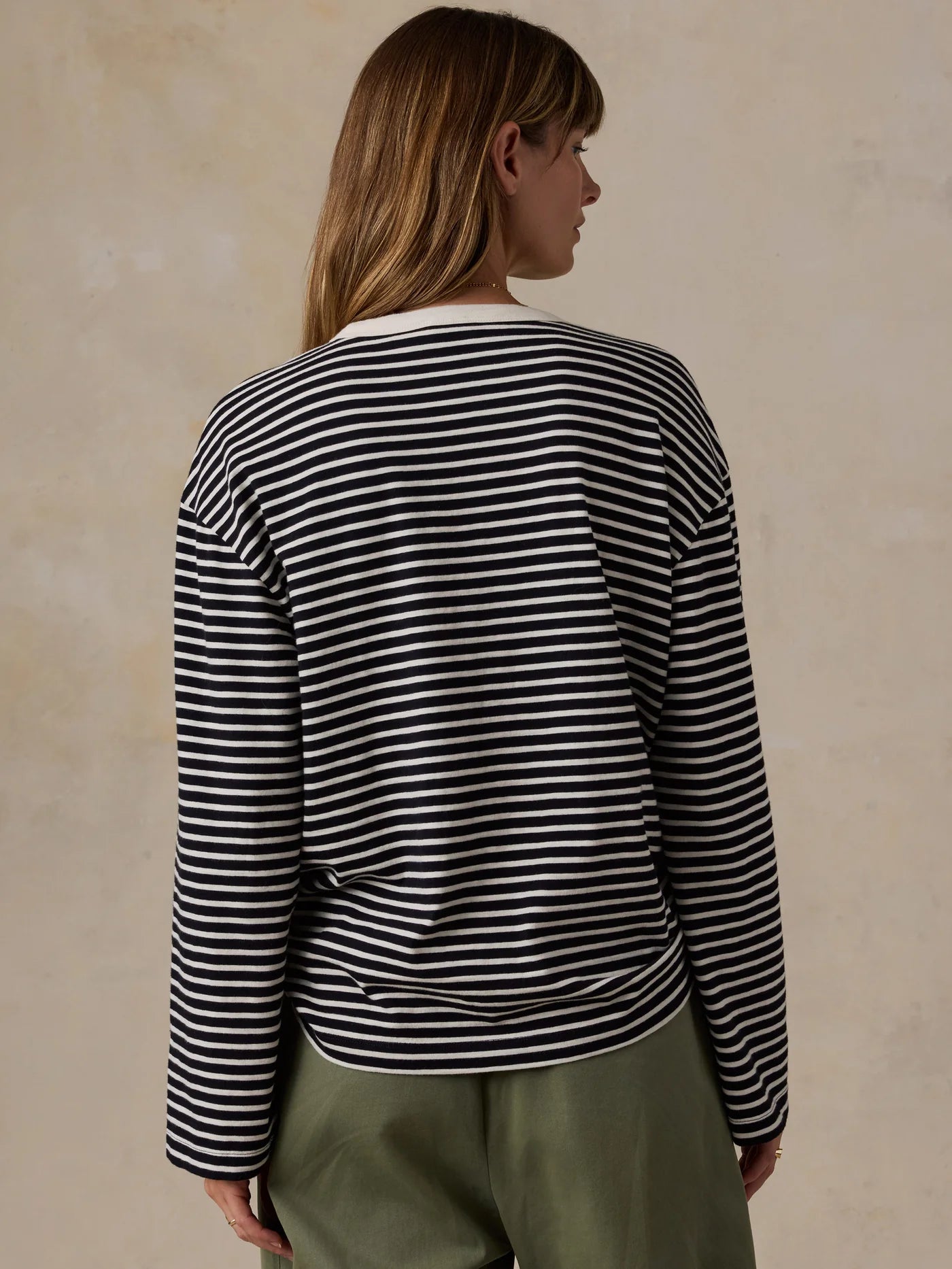 Sunwashed Long-Sleeve Retro Tee - Inkwell Stripe