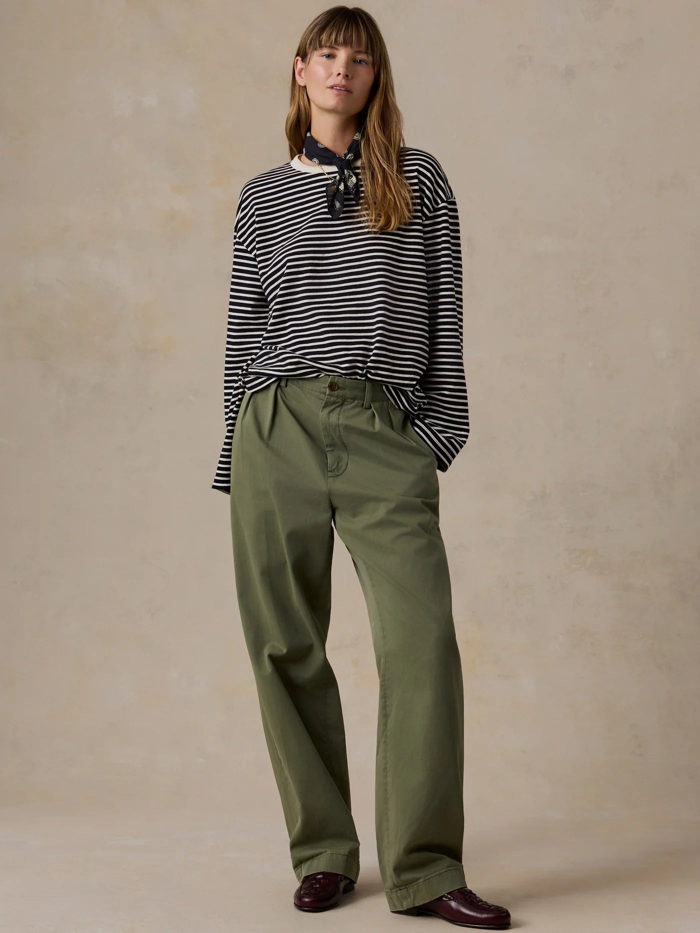 Sunwashed Long-Sleeve Retro Tee - Inkwell Stripe