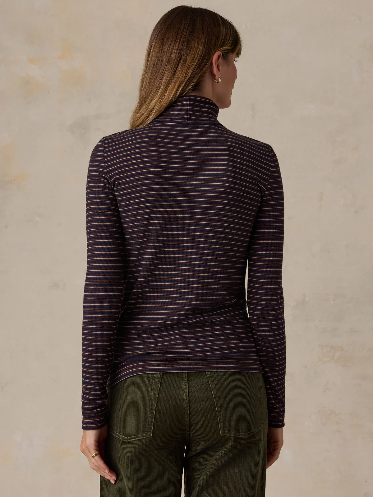 Featherweight Freestyle Turtleneck - Midnight Wine Stripe