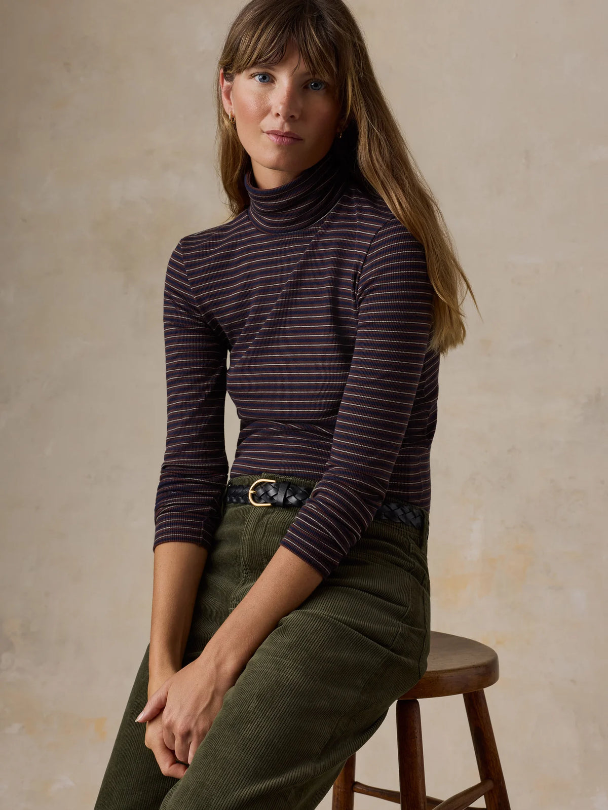Featherweight Freestyle Turtleneck - Midnight Wine Stripe