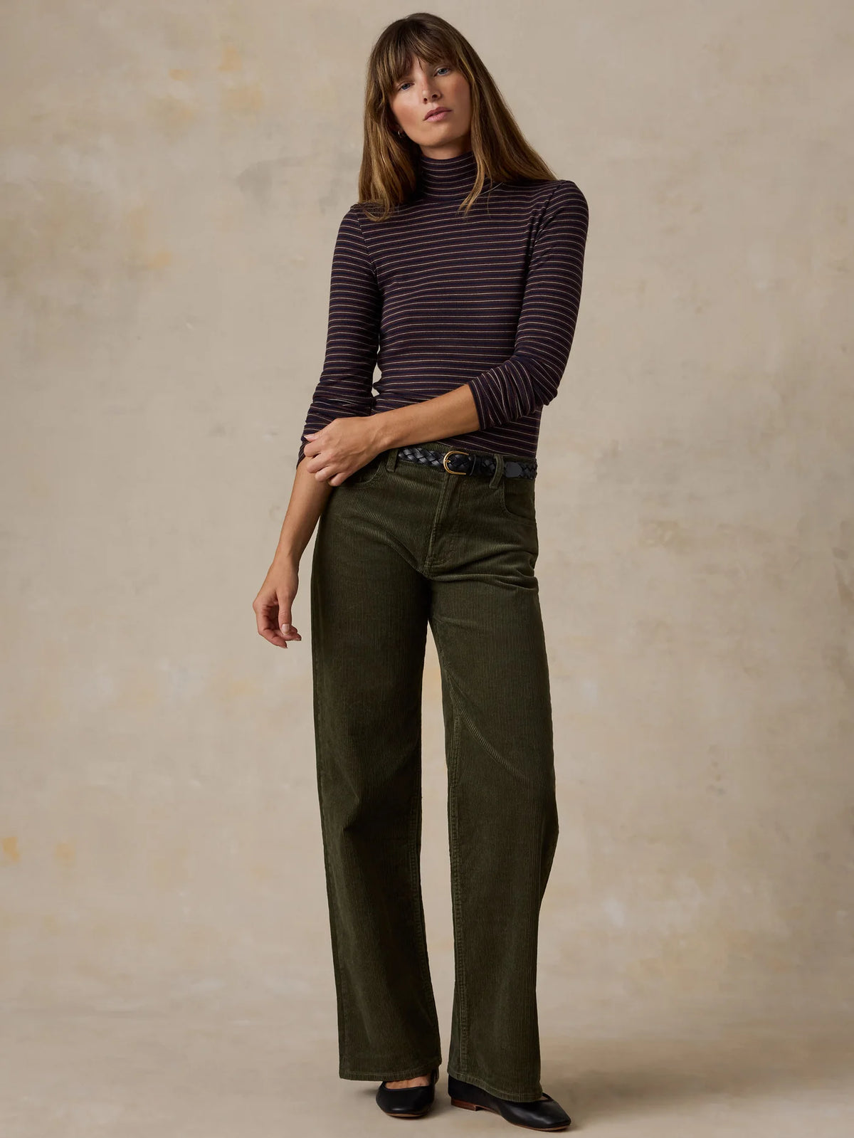 Featherweight Freestyle Turtleneck - Midnight Wine Stripe