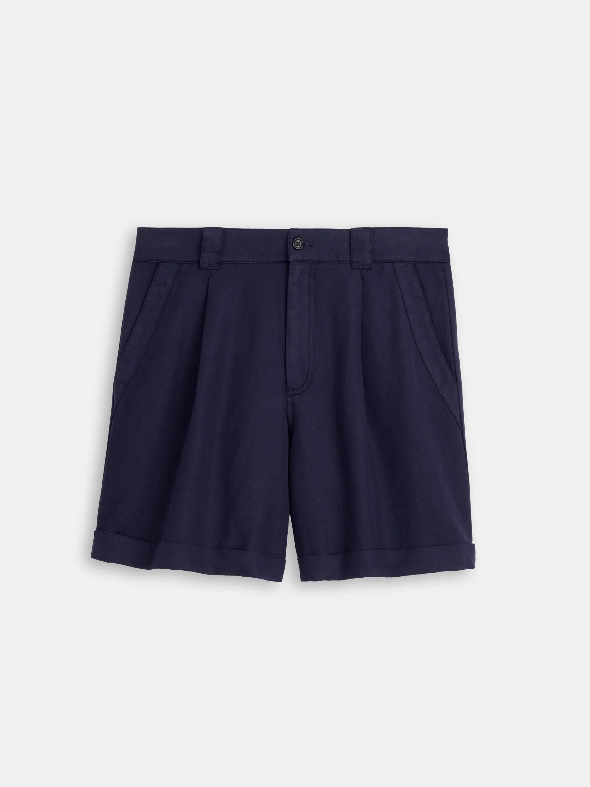 Lucie Short in Linen Cotton - Navy Night