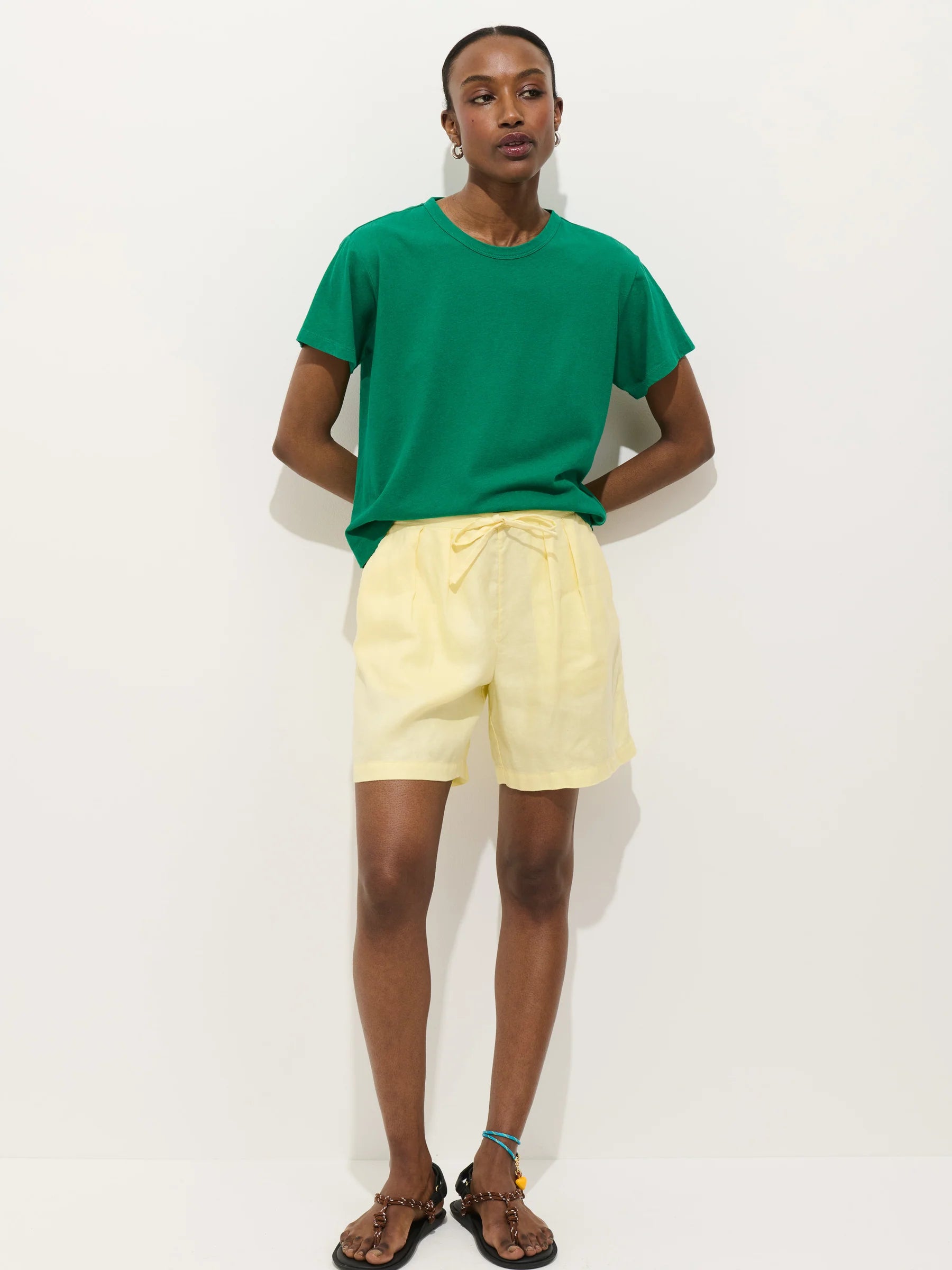 Hudson Short in Linen - Double Cream