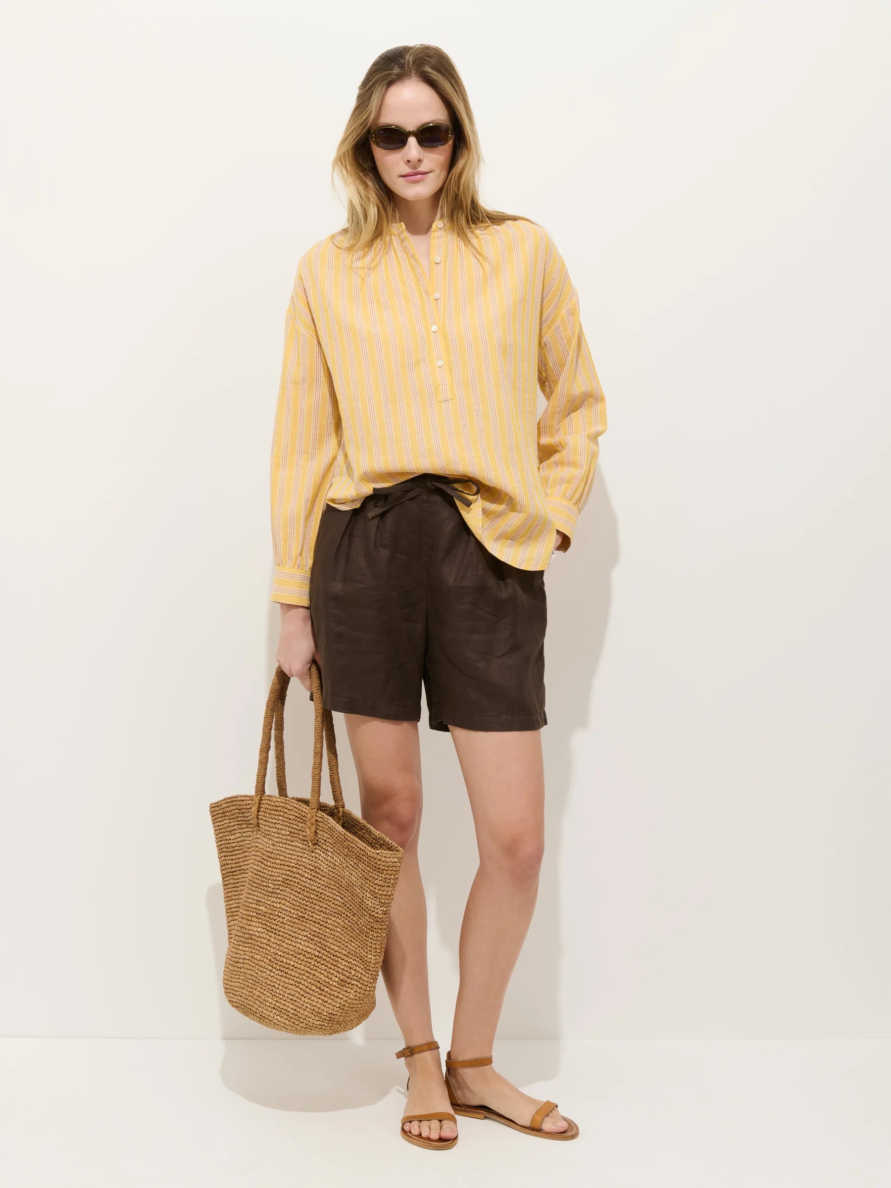Hudson Short in Linen - Roasted Bean