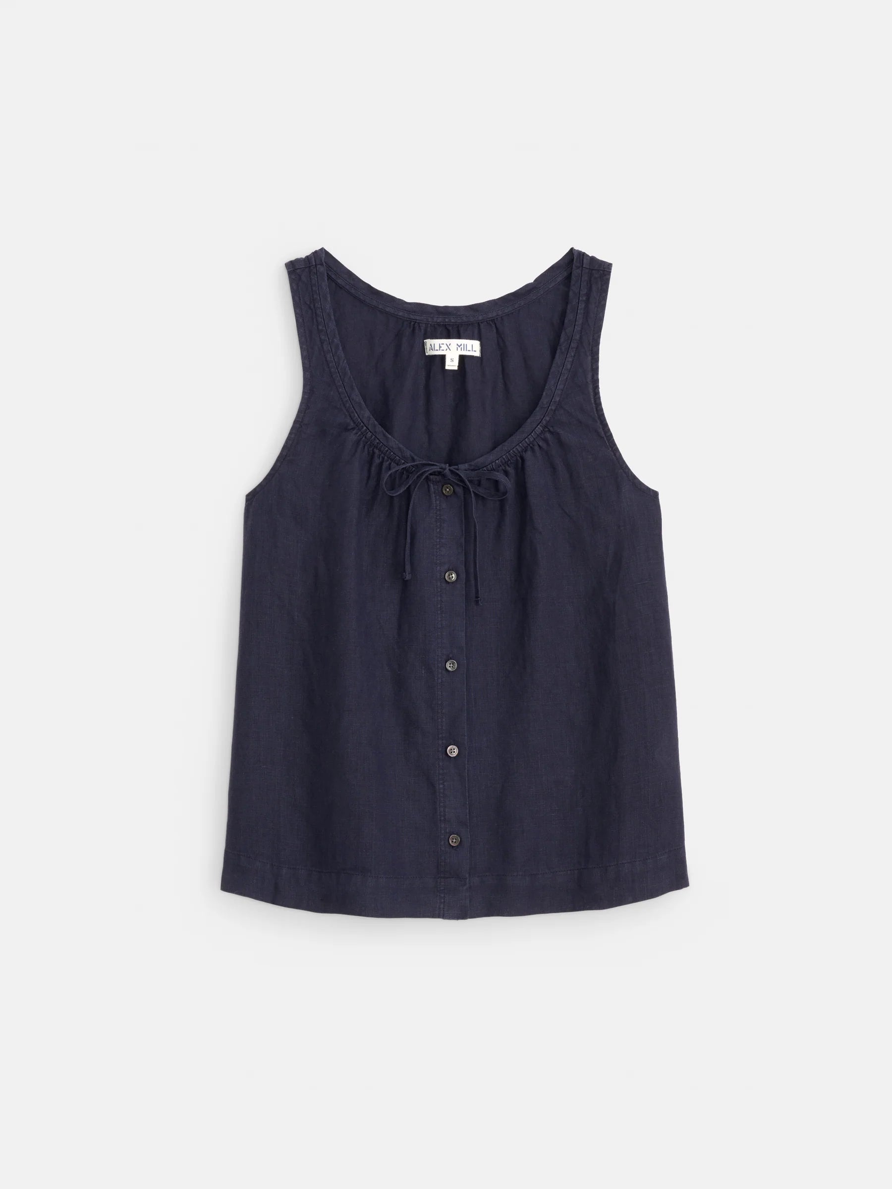 Sidney Top in Linen - Dark Navy