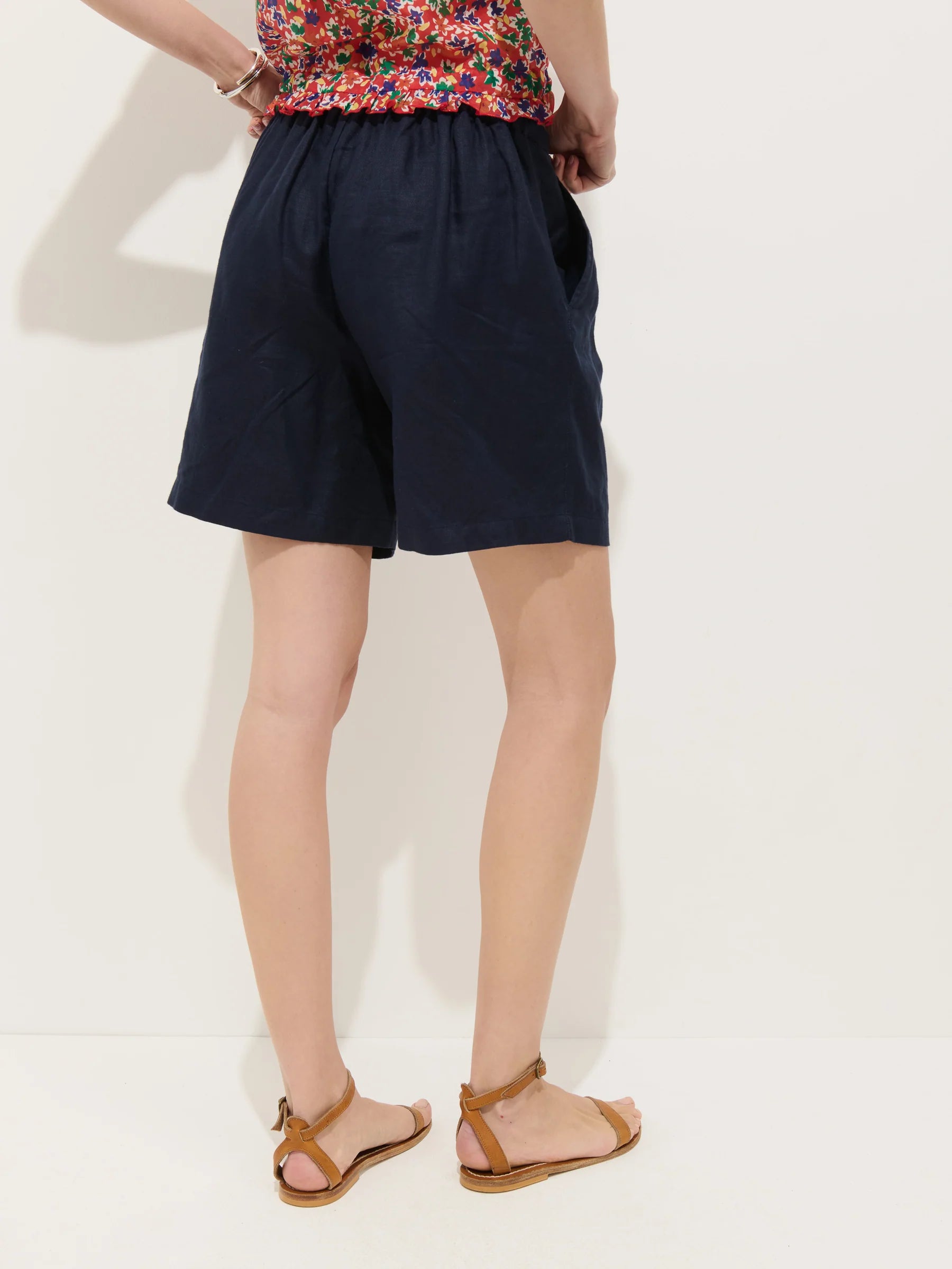 Hudson Short in Linen - Dark Navy