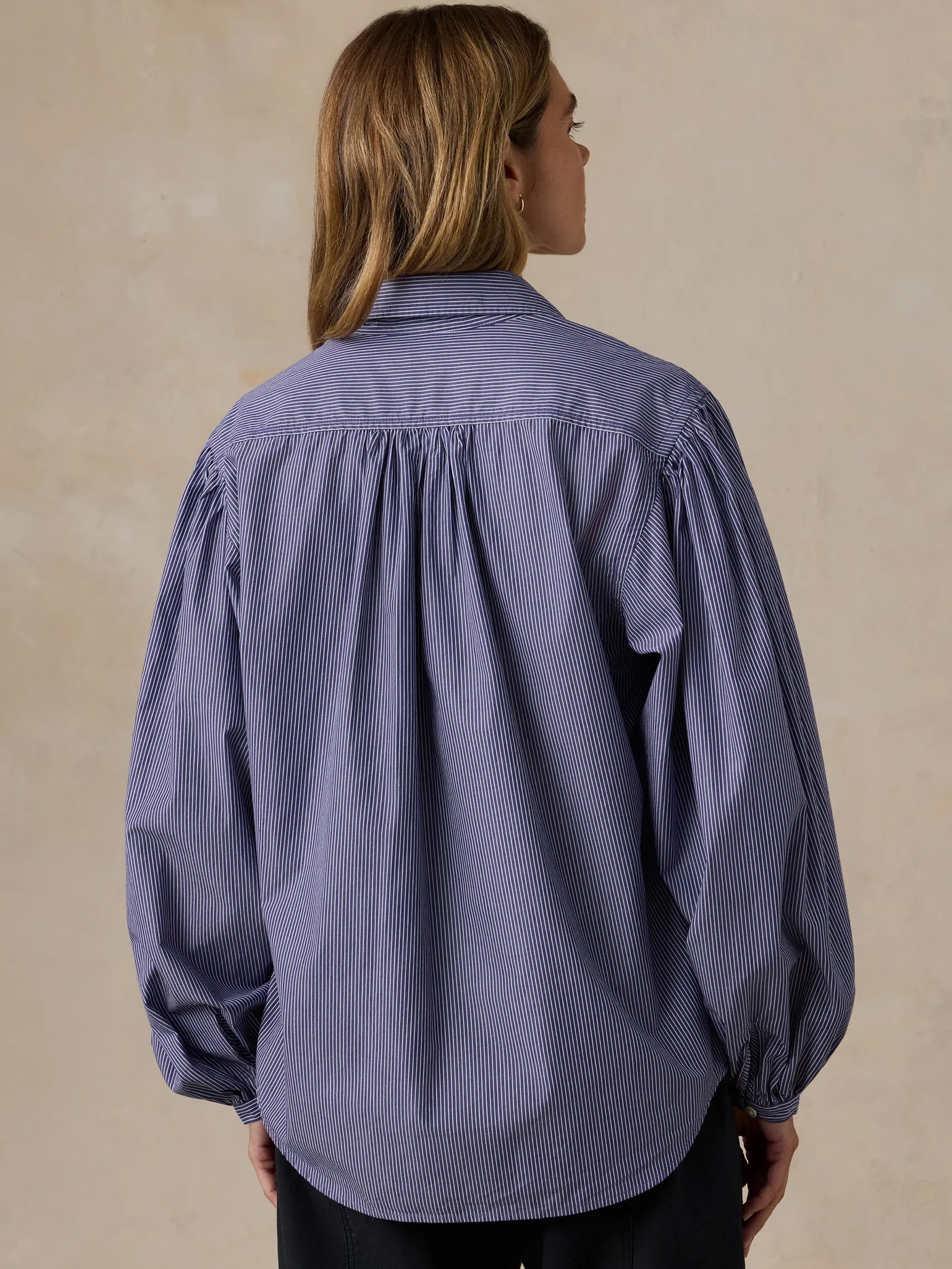 Coastal Poplin Suki Blouse - Sailor Ink Stripe