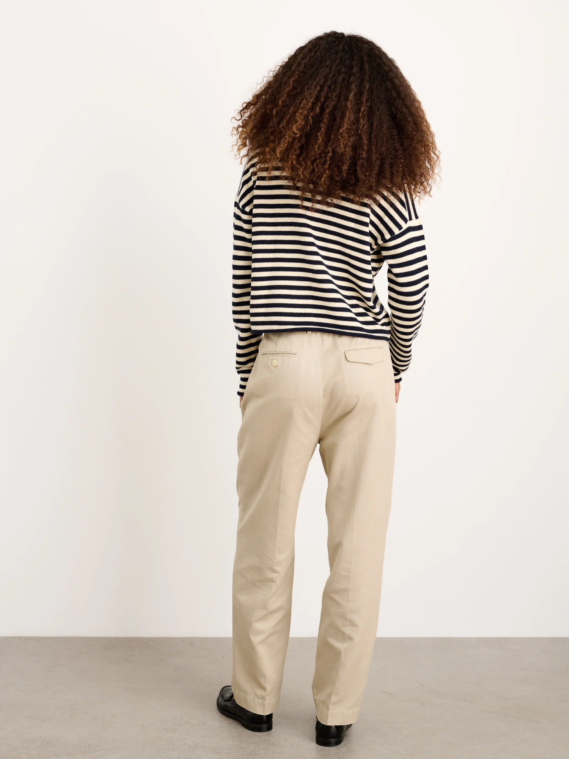 Taylor Cardigan in Cotton Cashmere - Navy/Ivory