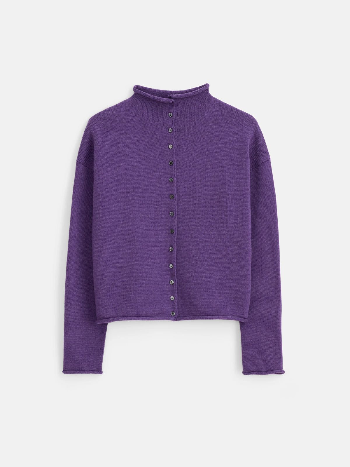 Taylor Cardigan in Cotton Cashmere - Peruvian Purple