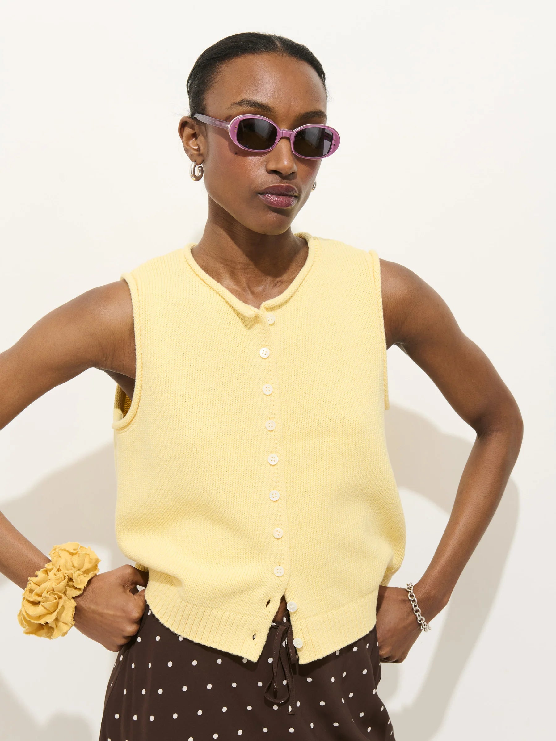 Taylor Vest in Cotton - Double Cream