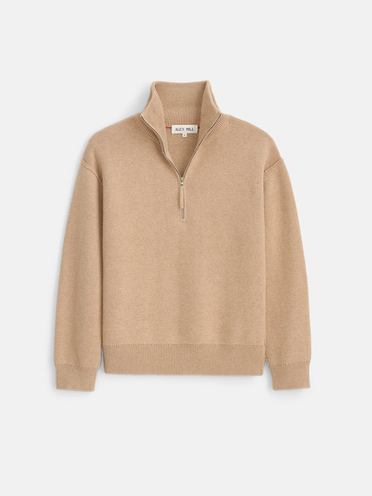 Daphne Half-Zip Sweater in Cotton Cashmere - Cornsilk