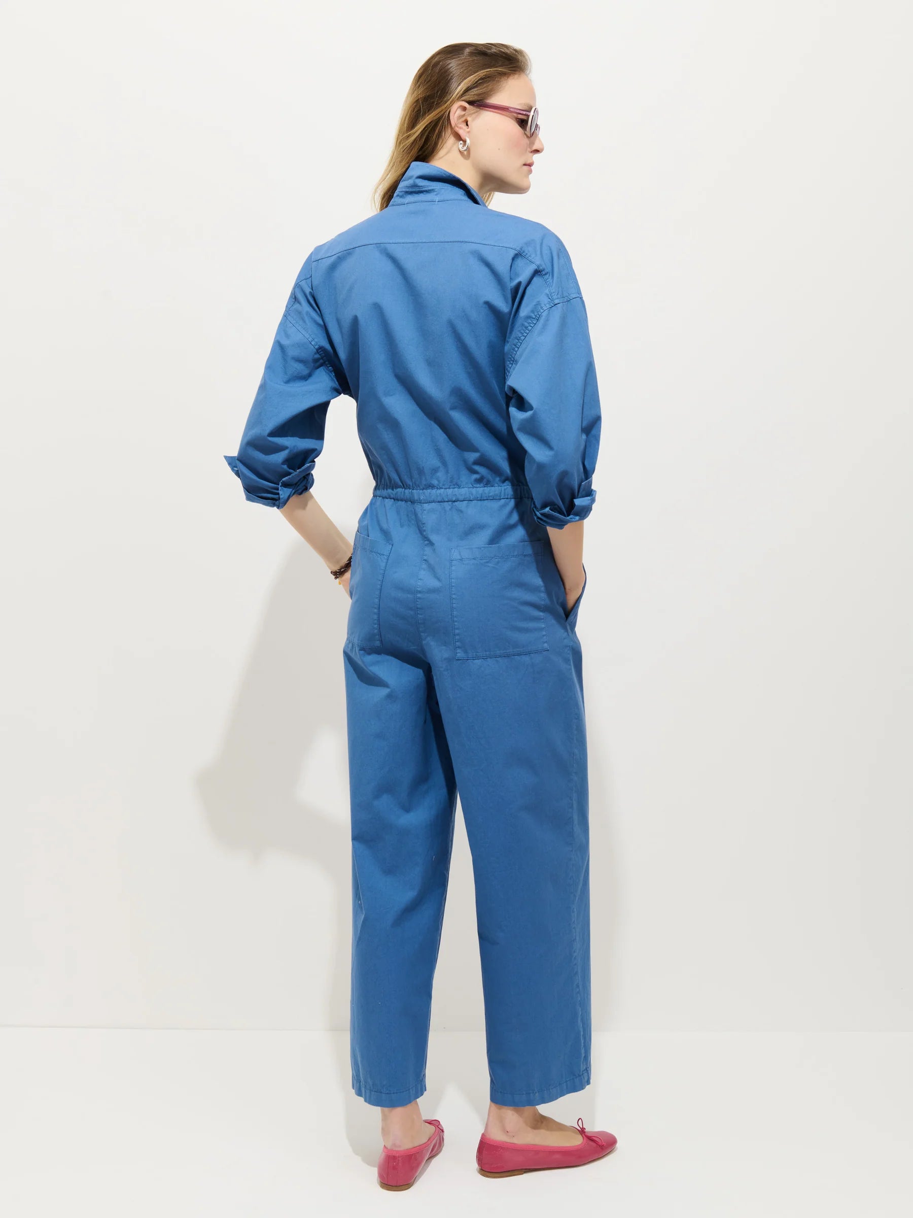Ricard Jumpsuit in Summer Twill - Washed Cobalt