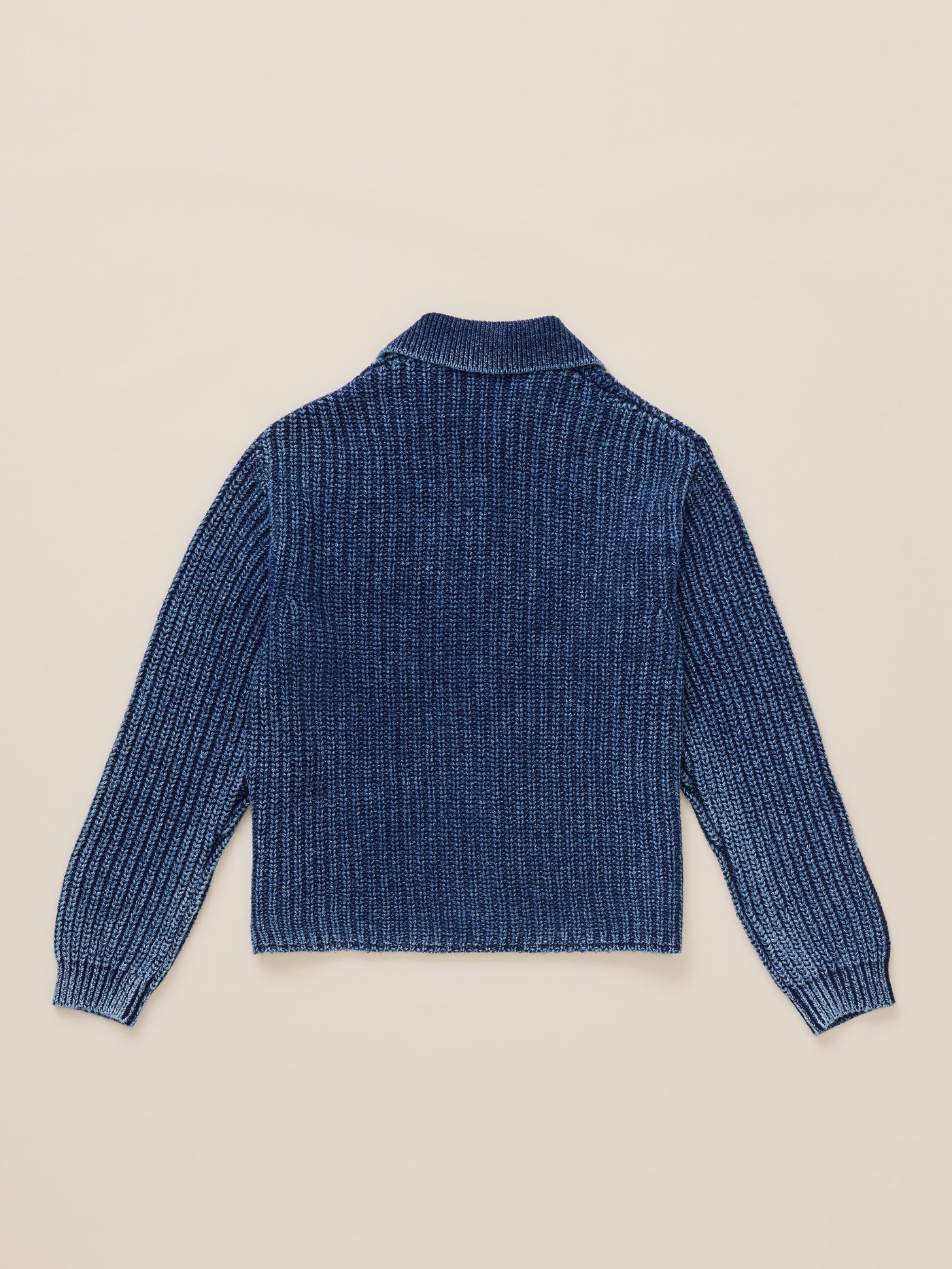 Sunwashed Indigo Cotton Lodge Cardigan - Midnight Indigo Wash