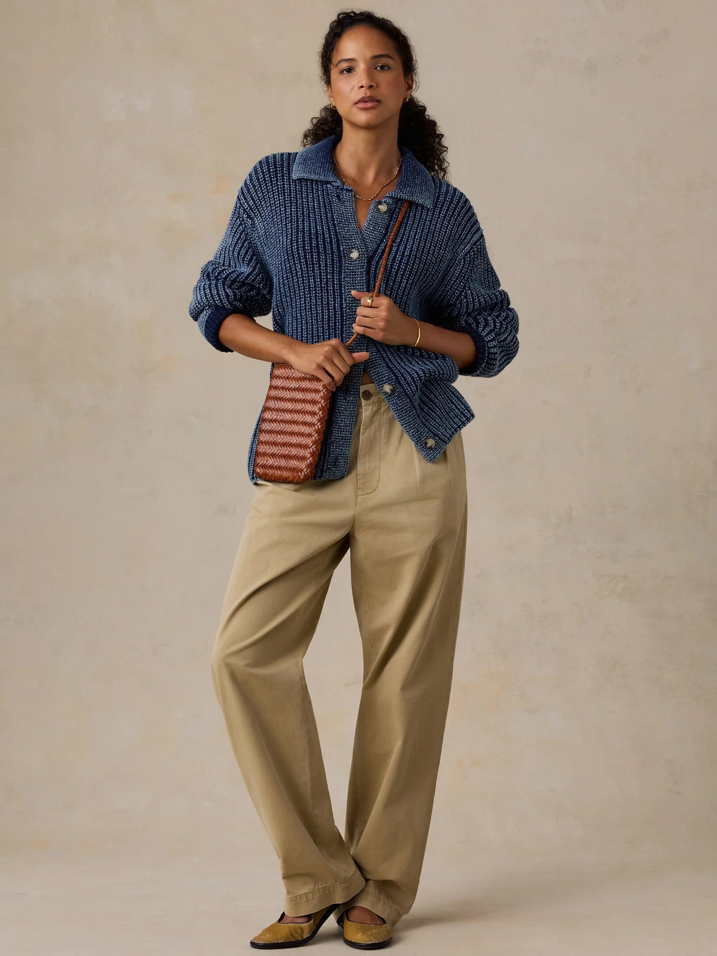 Sunwashed Indigo Cotton Lodge Cardigan - Midnight Indigo Wash