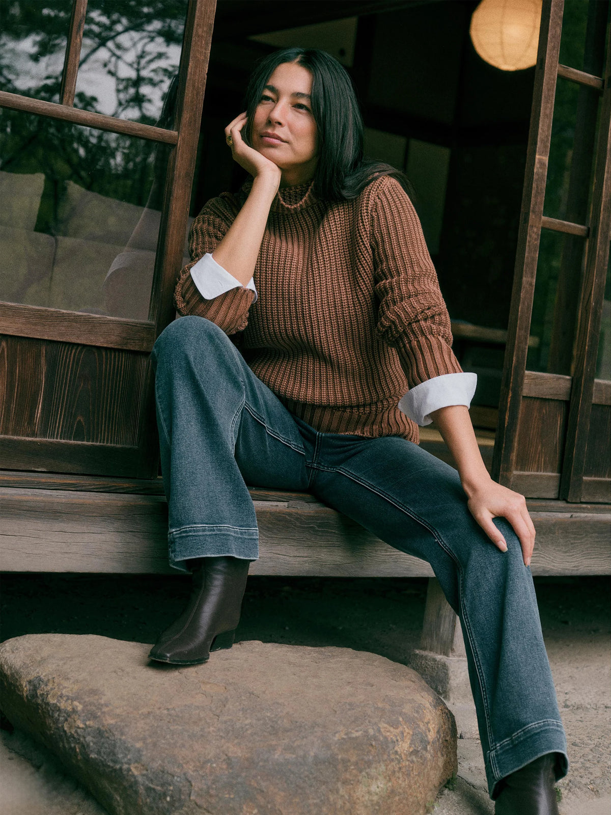 Sunwashed Cotton Turtleneck - Toasted Sun