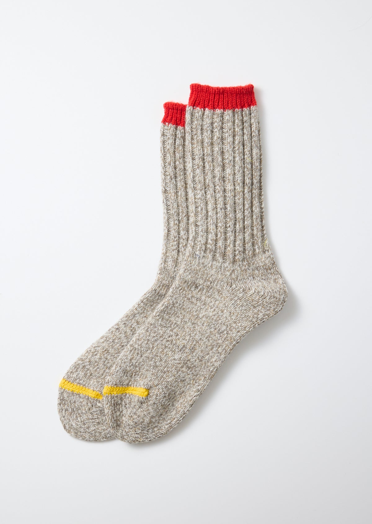 Merino Wool Ragg Socks - Red/Yellow
