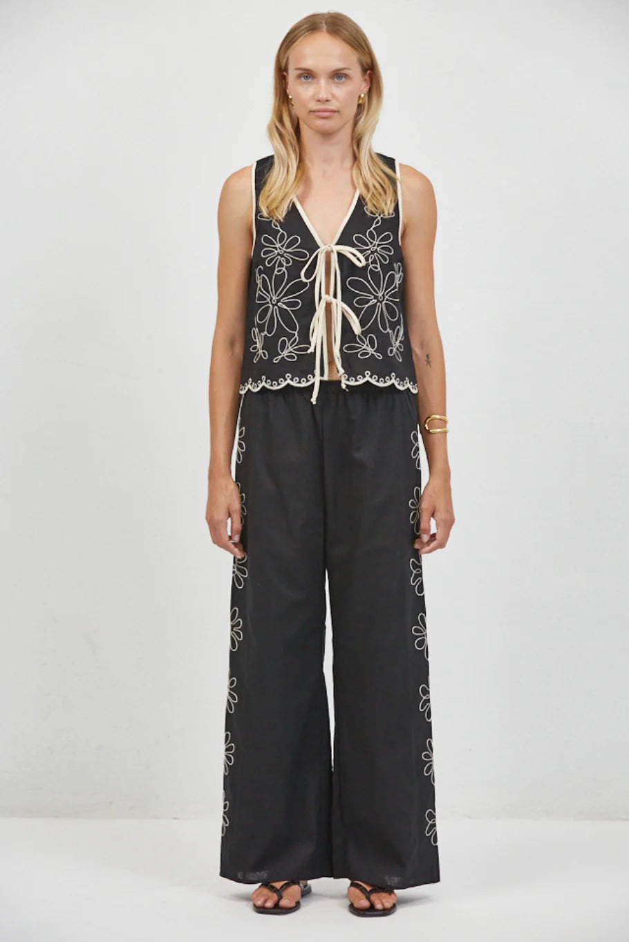 Ardennes Tie Vest Top - Black