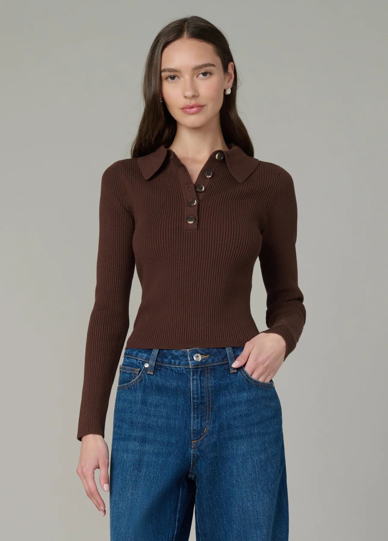 The Lisa Polo Sweater - Chocolate
