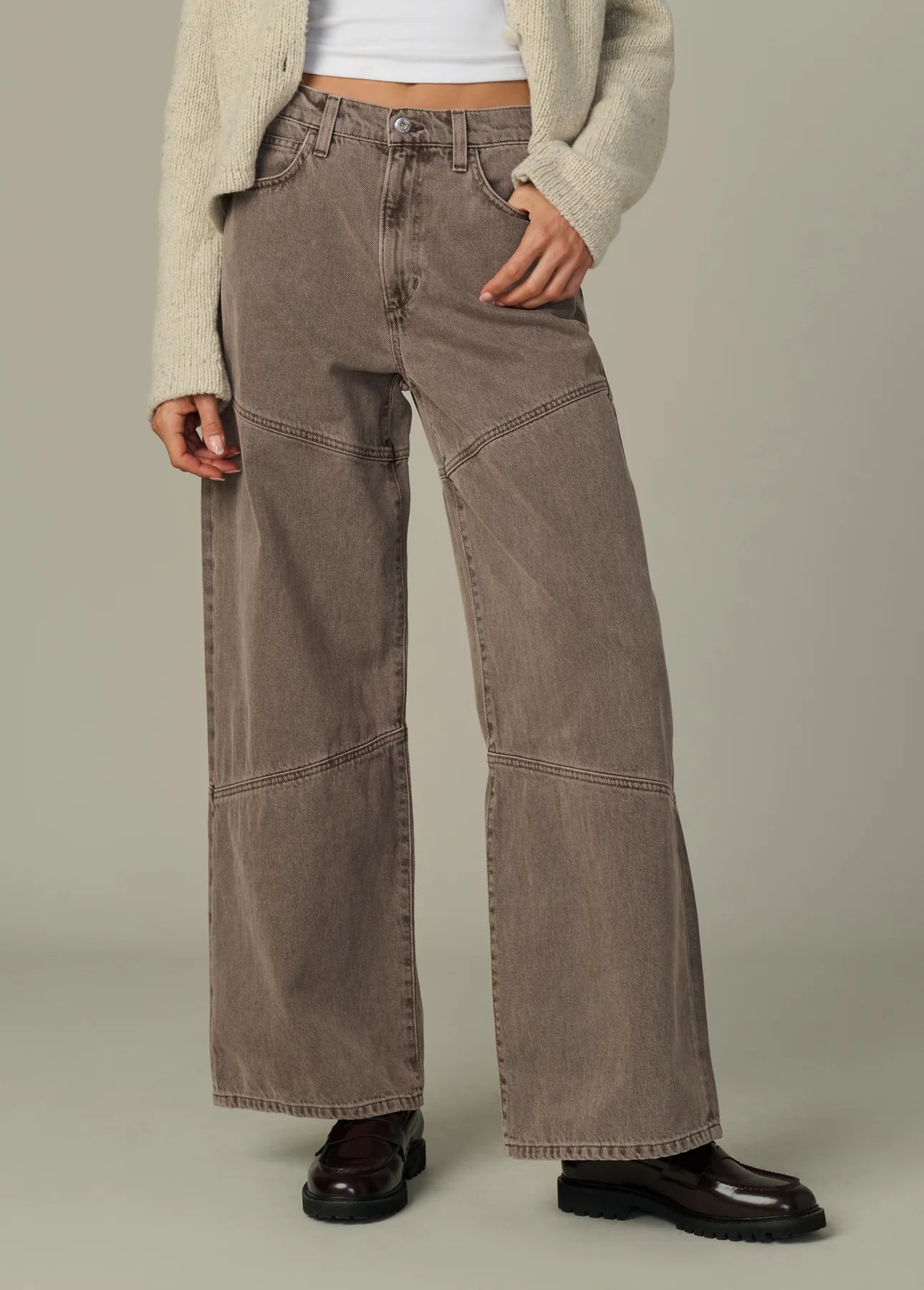 The Harlowe Seamed Jeans - Tiramisu