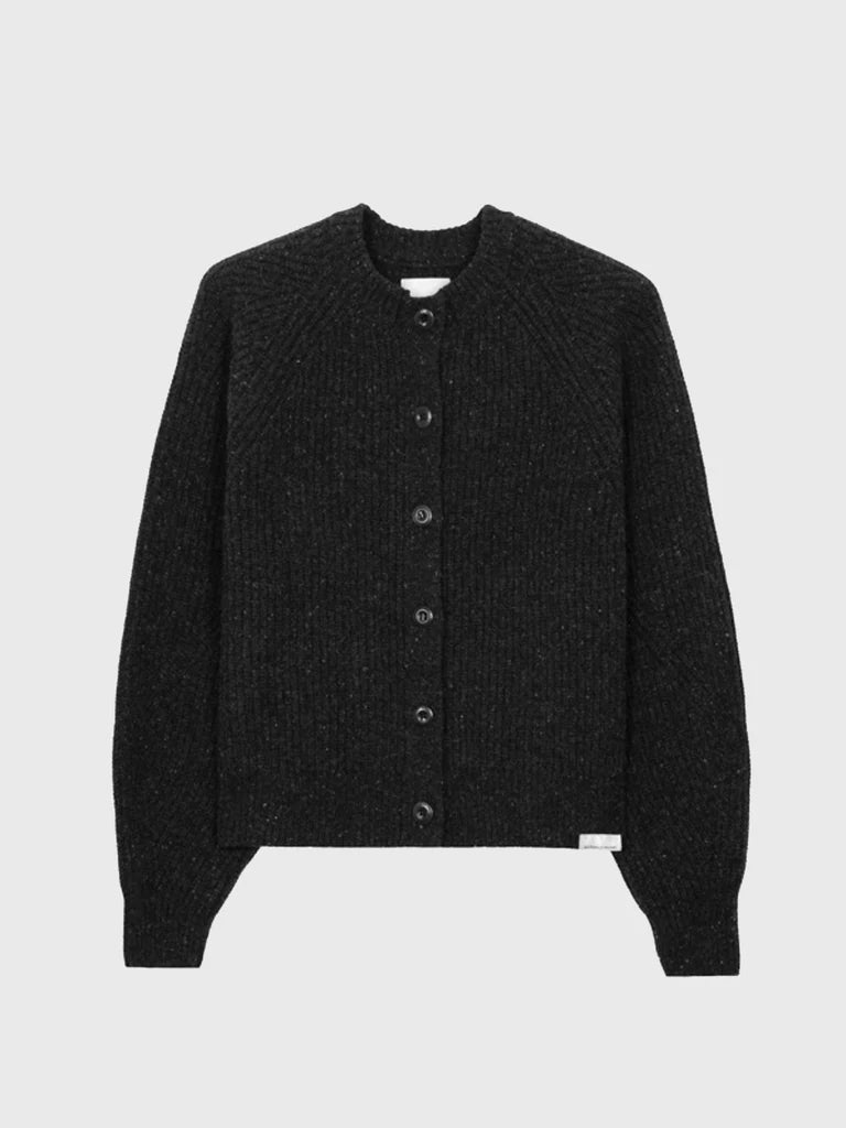 Women's Amy Powney + Finisterre Fisherman Rib Cardigan - Raven