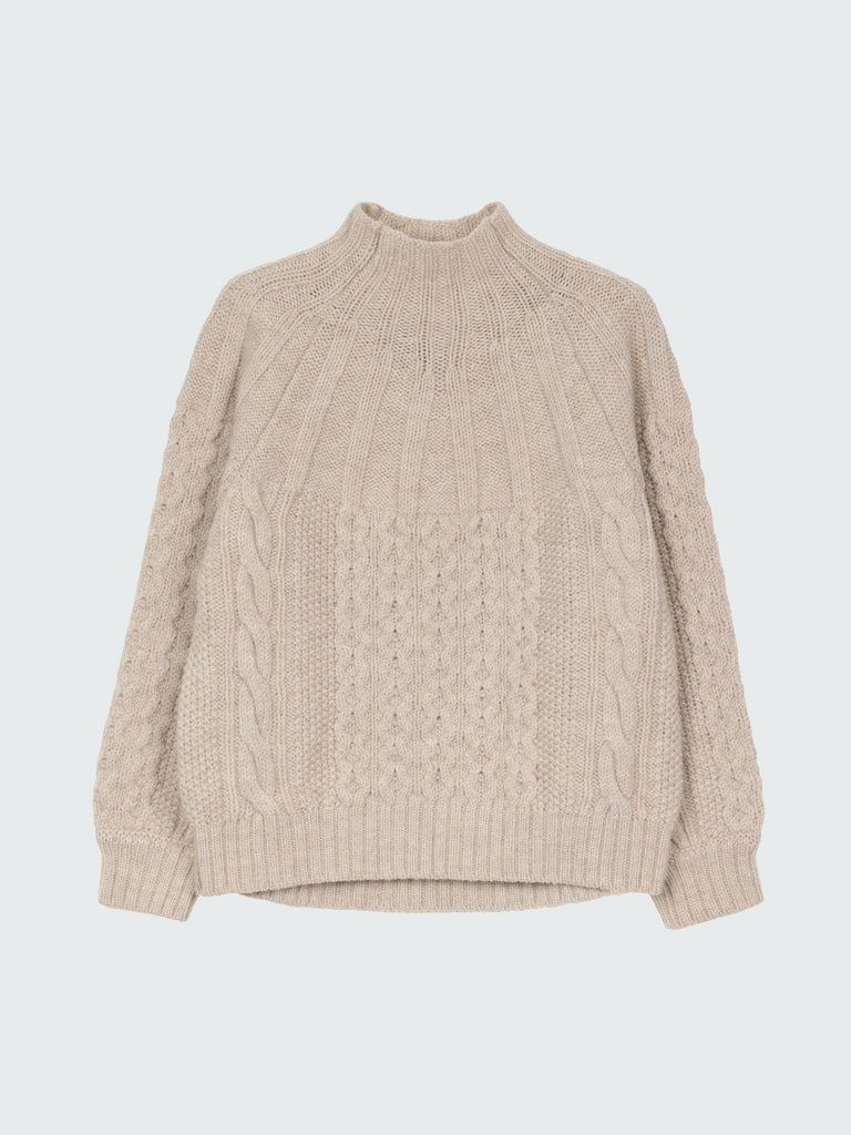 Amy Powney + Finisterre Women's Aran Knit Sweater - Oatmeal