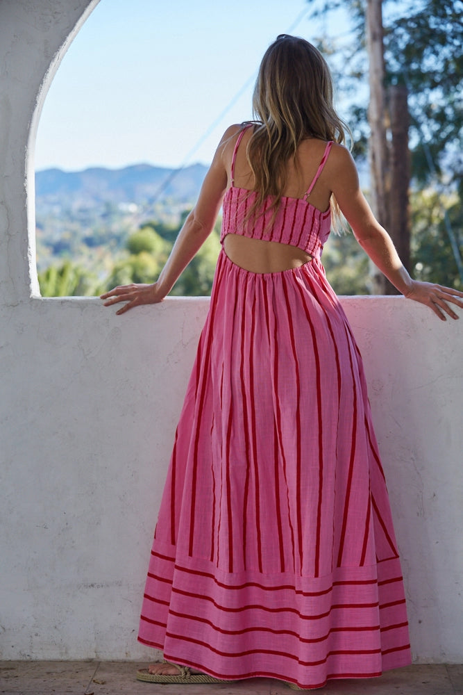 strapless open back dress Hot Pink Dress by Just Add Heels main image 0