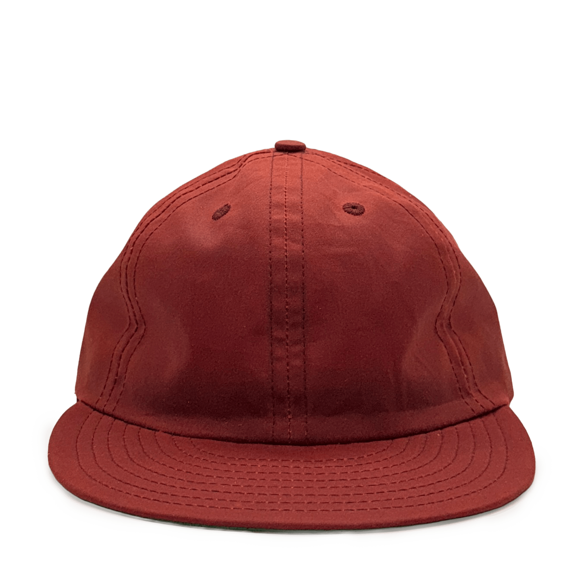Soft Brim Ball Cap - British Millerain Waxed Cotton - Dark Red