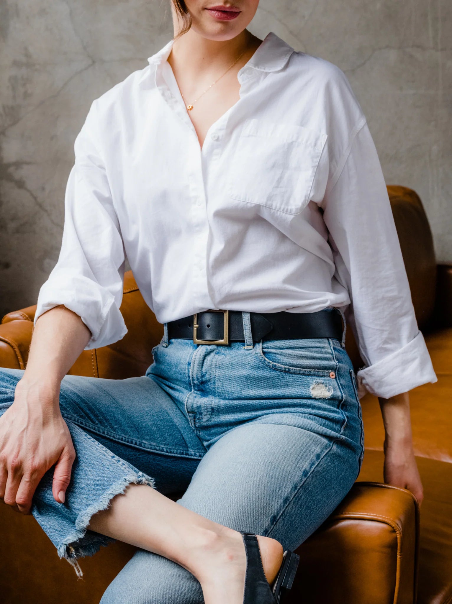 Carolina Leather Belt - Black