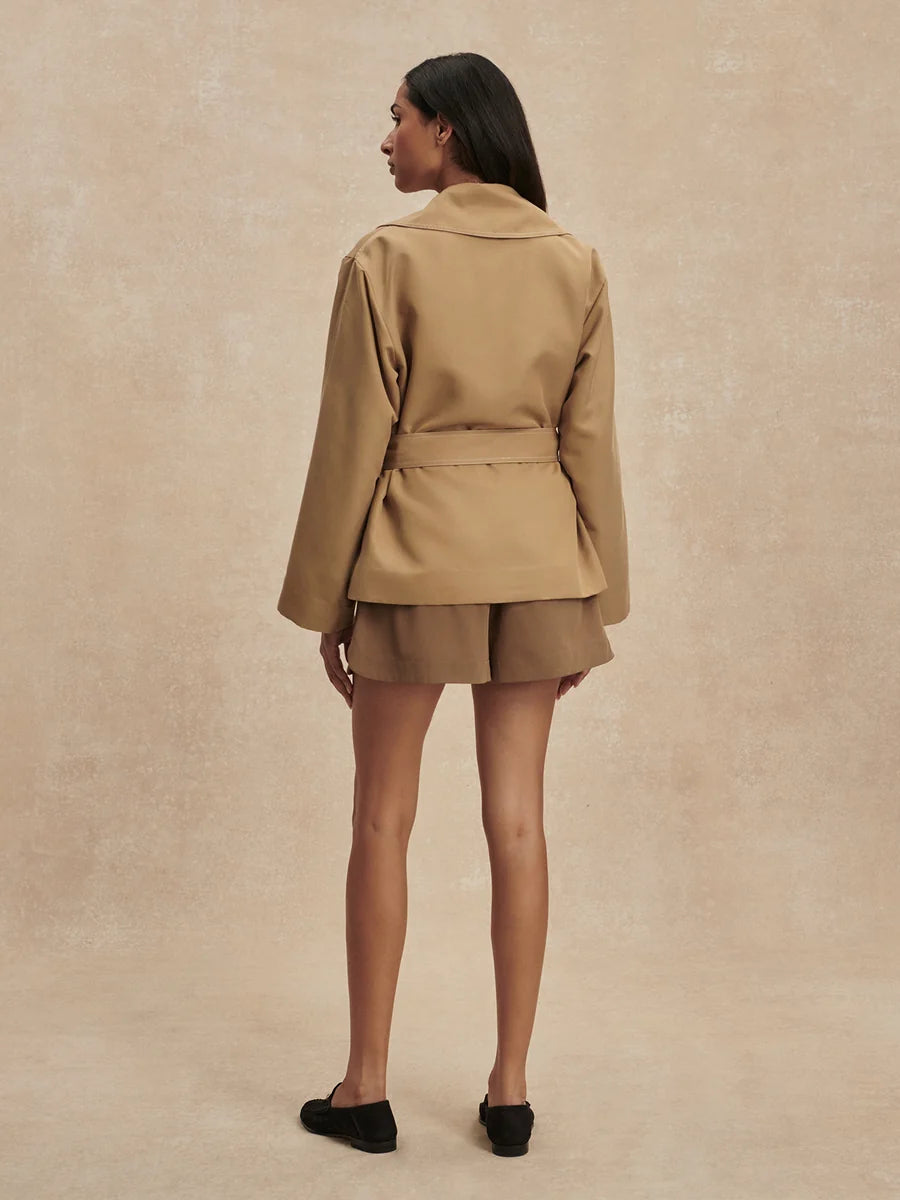 Maddox Short Trench - Light Tan