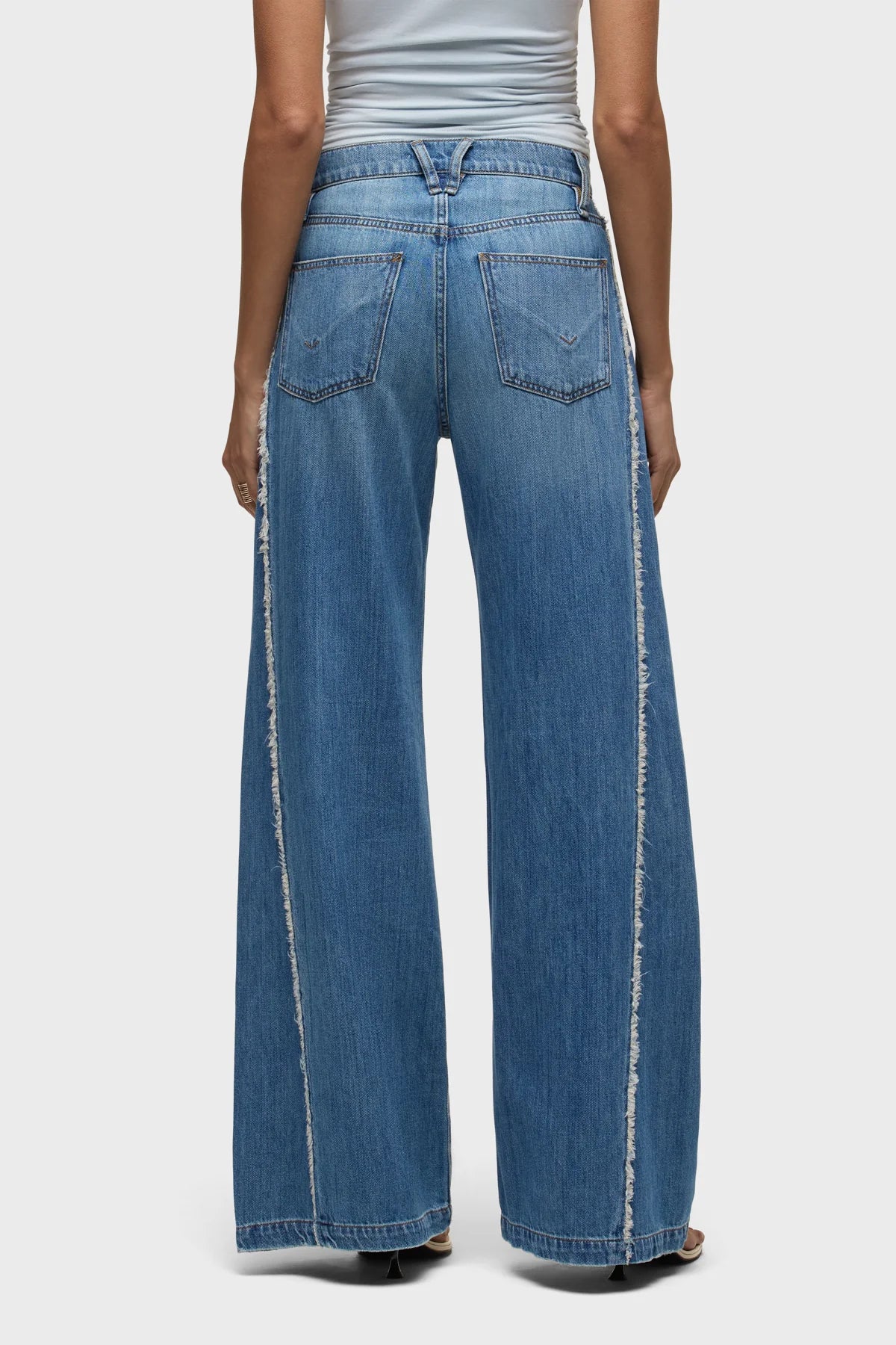 Jodie Loose Fit Wide Leg with Frayed Seams - Unravel