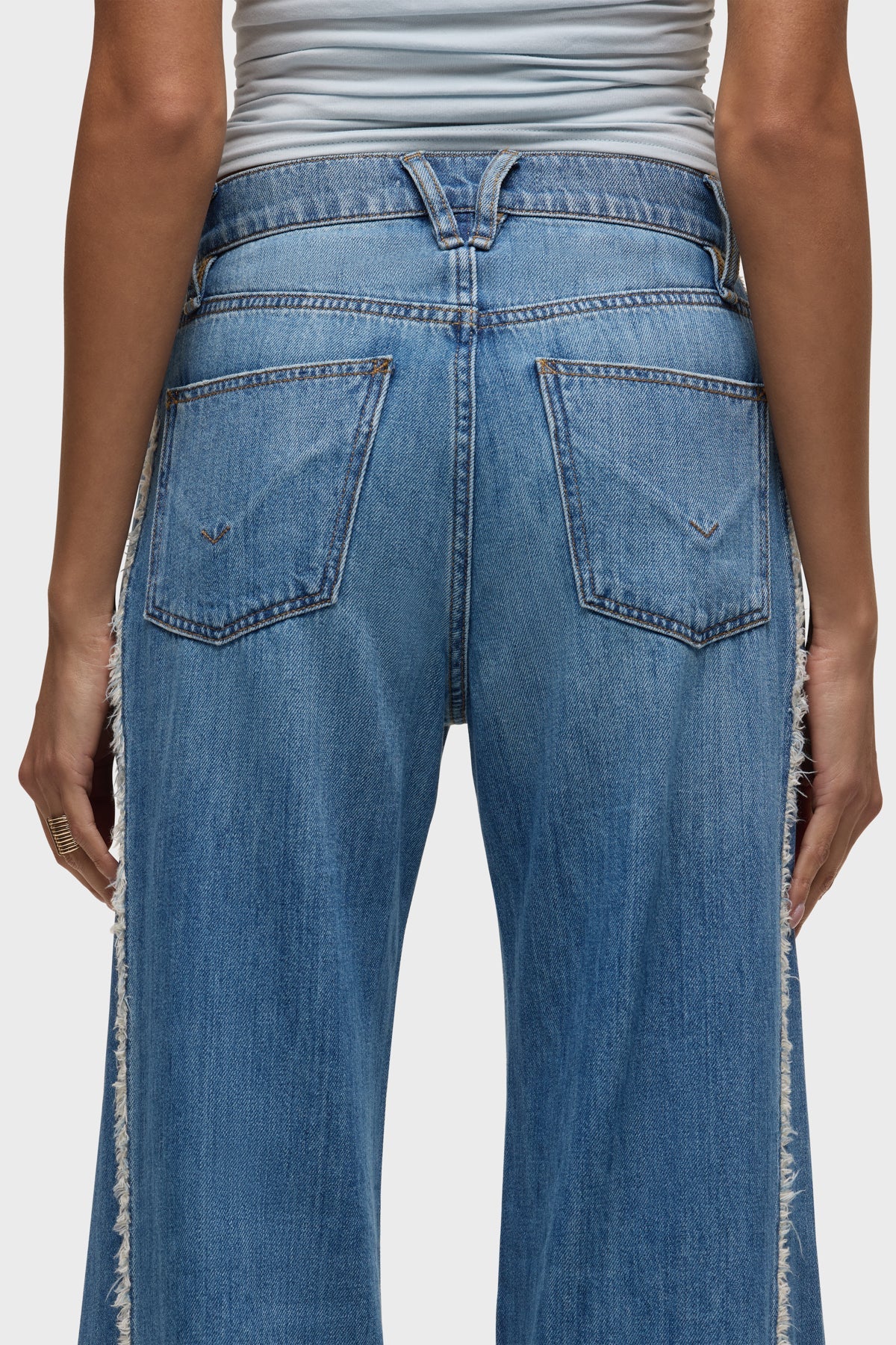 Jodie Loose Fit Wide Leg with Frayed Seams - Unravel