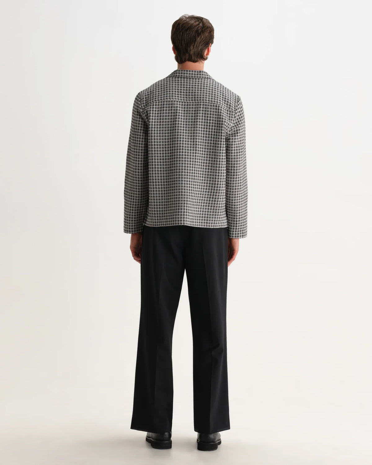 Corey Long Sleeve Shirt - Mini Check - Black / Ecru