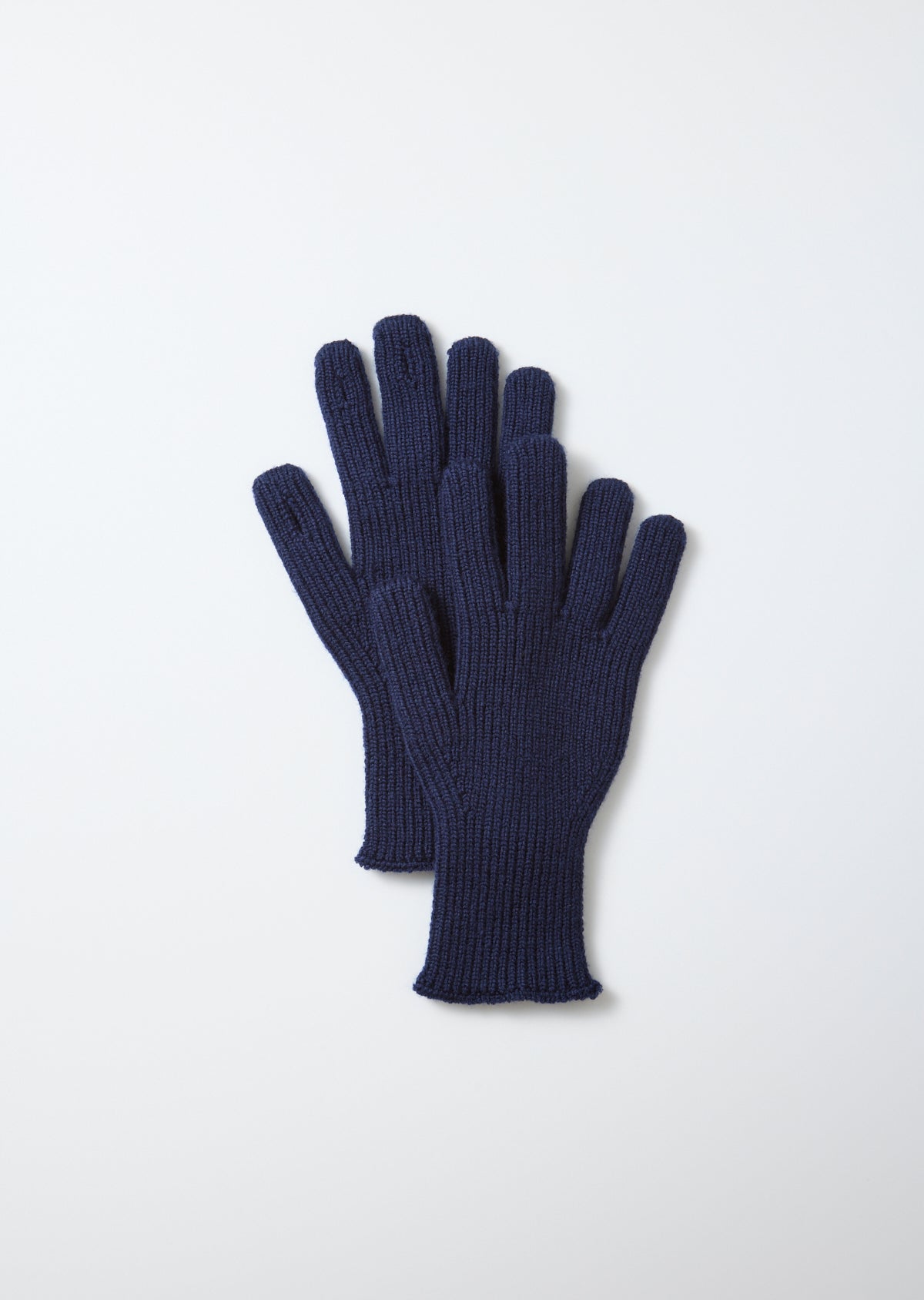 Washable Merino Knit Touch Gloves - Navy Blue