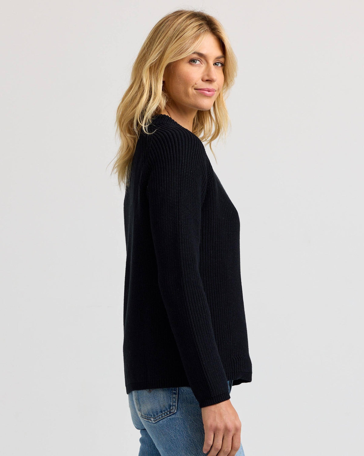 Cotton Fisherman Crew - Black