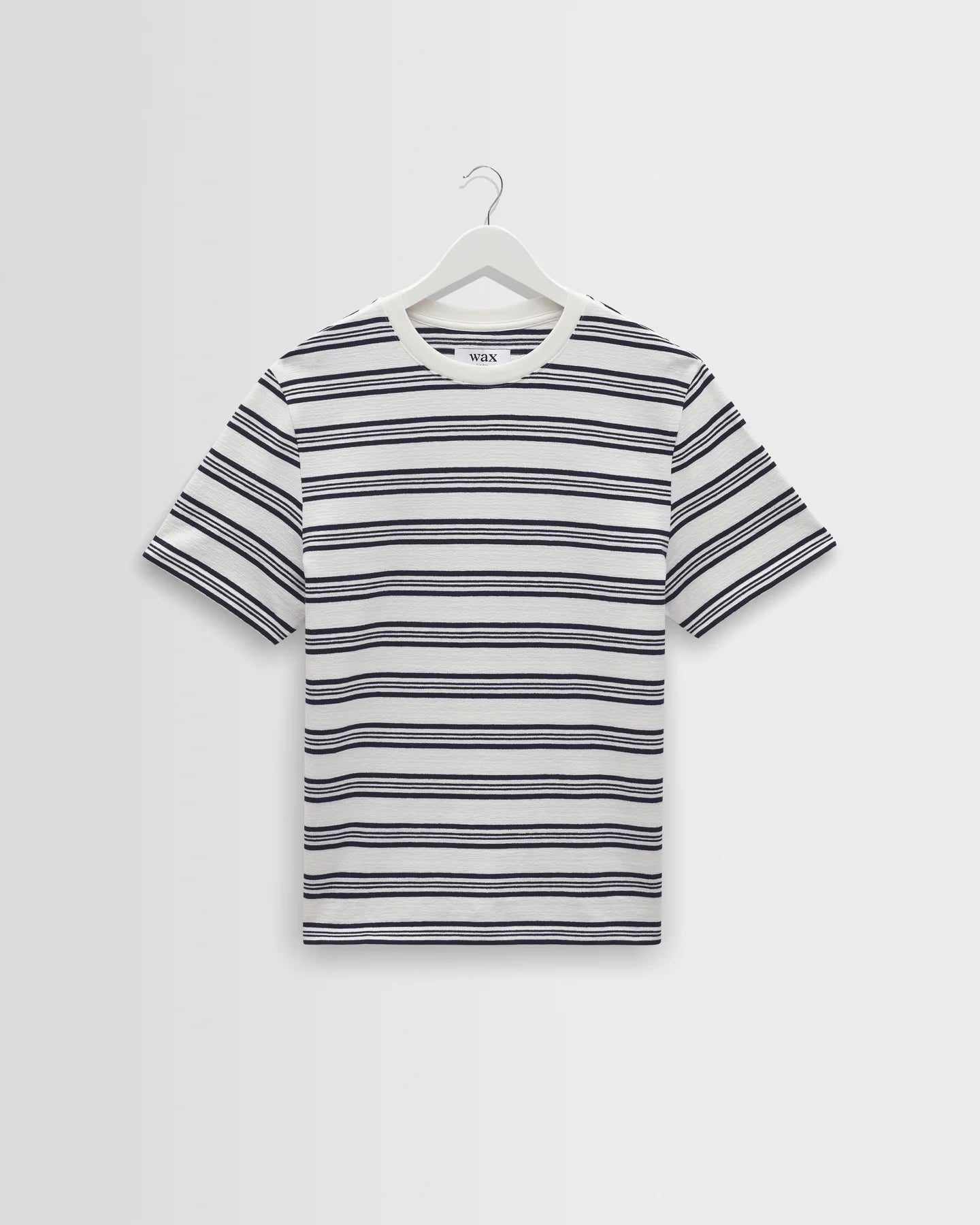 Dean Striped Textured Organic Cotton T-Shirt - Ecru and Navy