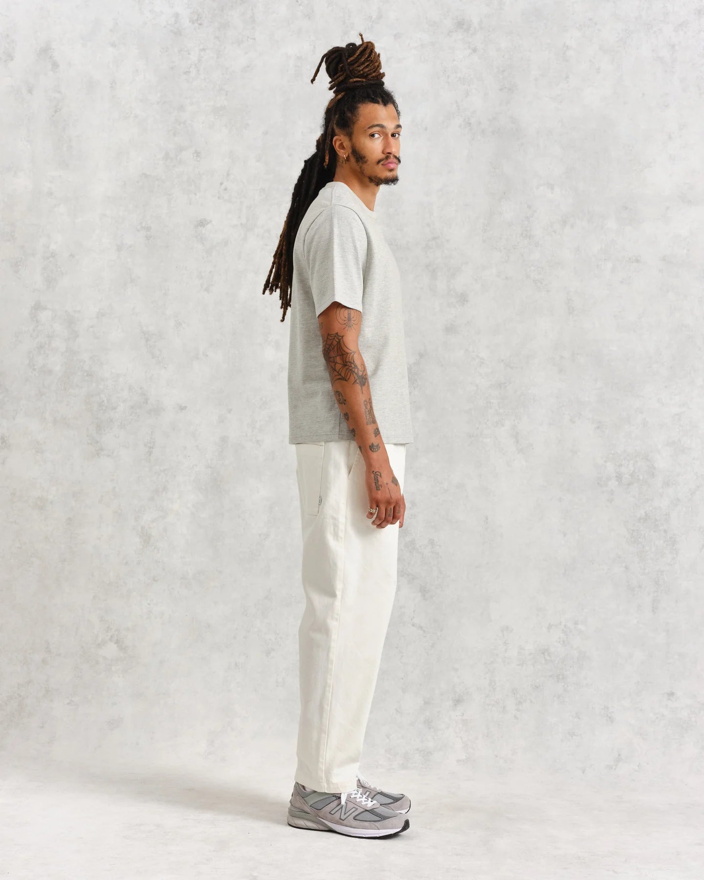 Dean Textured Organic Cotton T-Shirt - Grey Marl