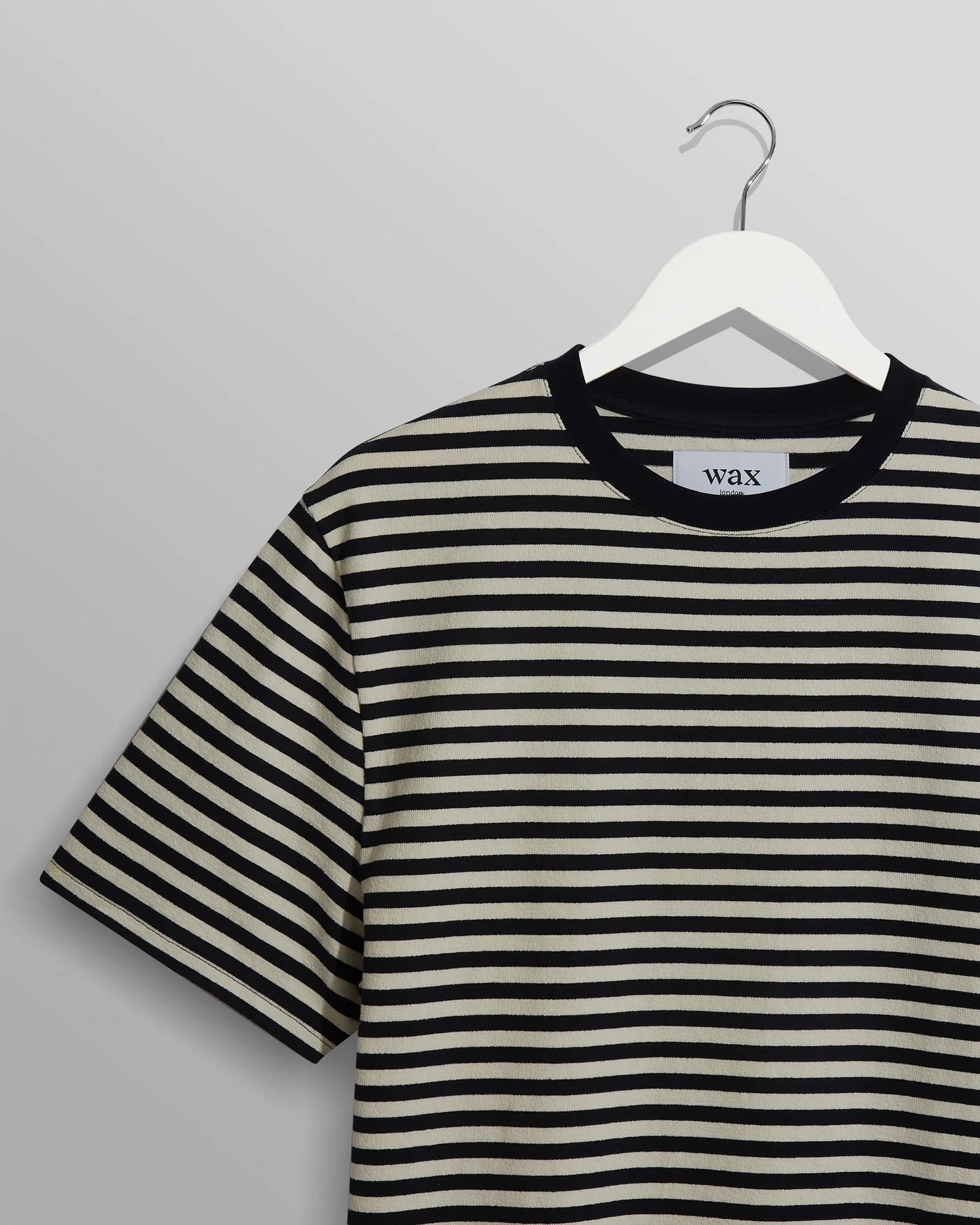 Dean Striped Textured Organic Cotton T-Shirt - Navy/Ecru