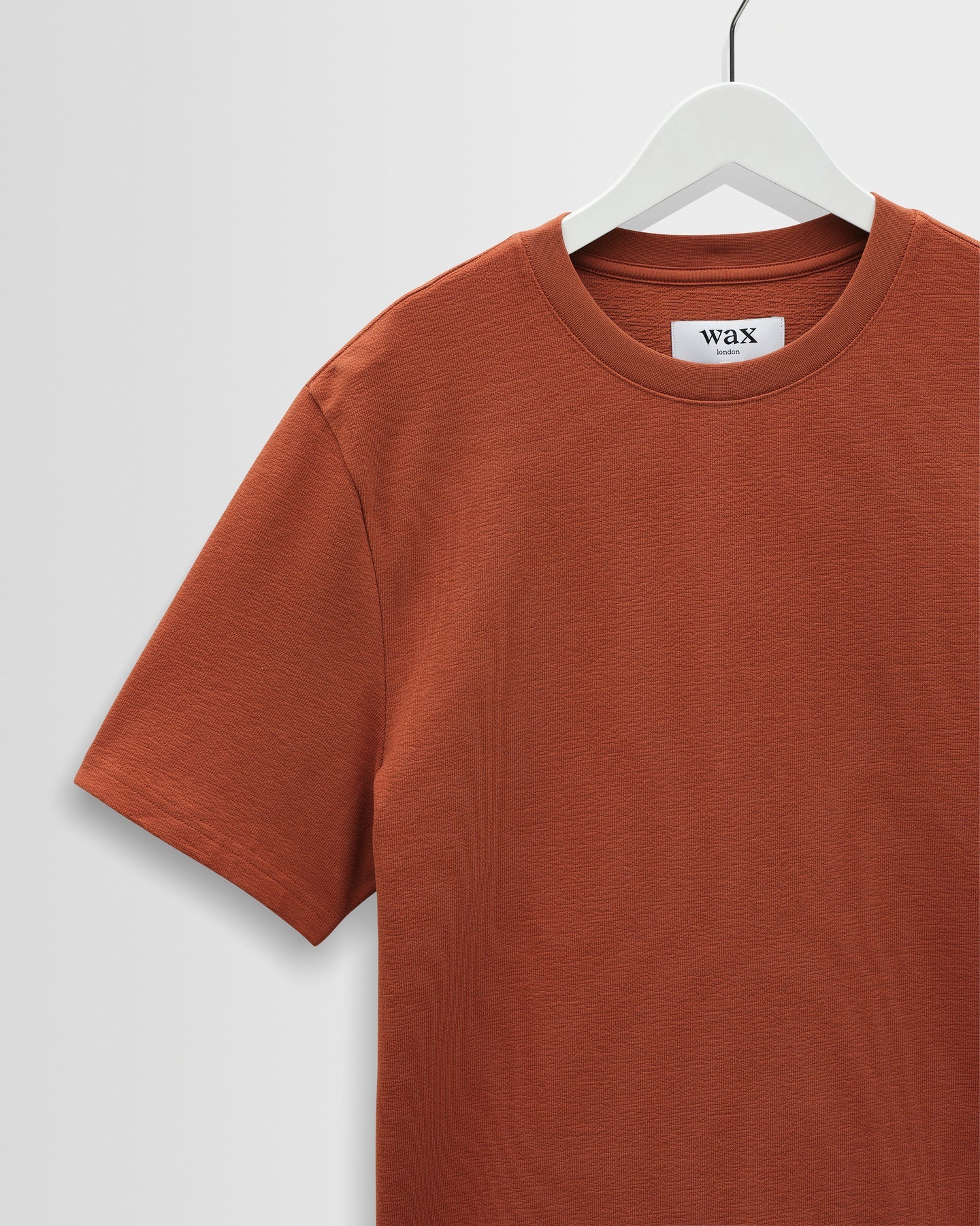 Dean Textured Organic Cotton T-Shirt - Rust