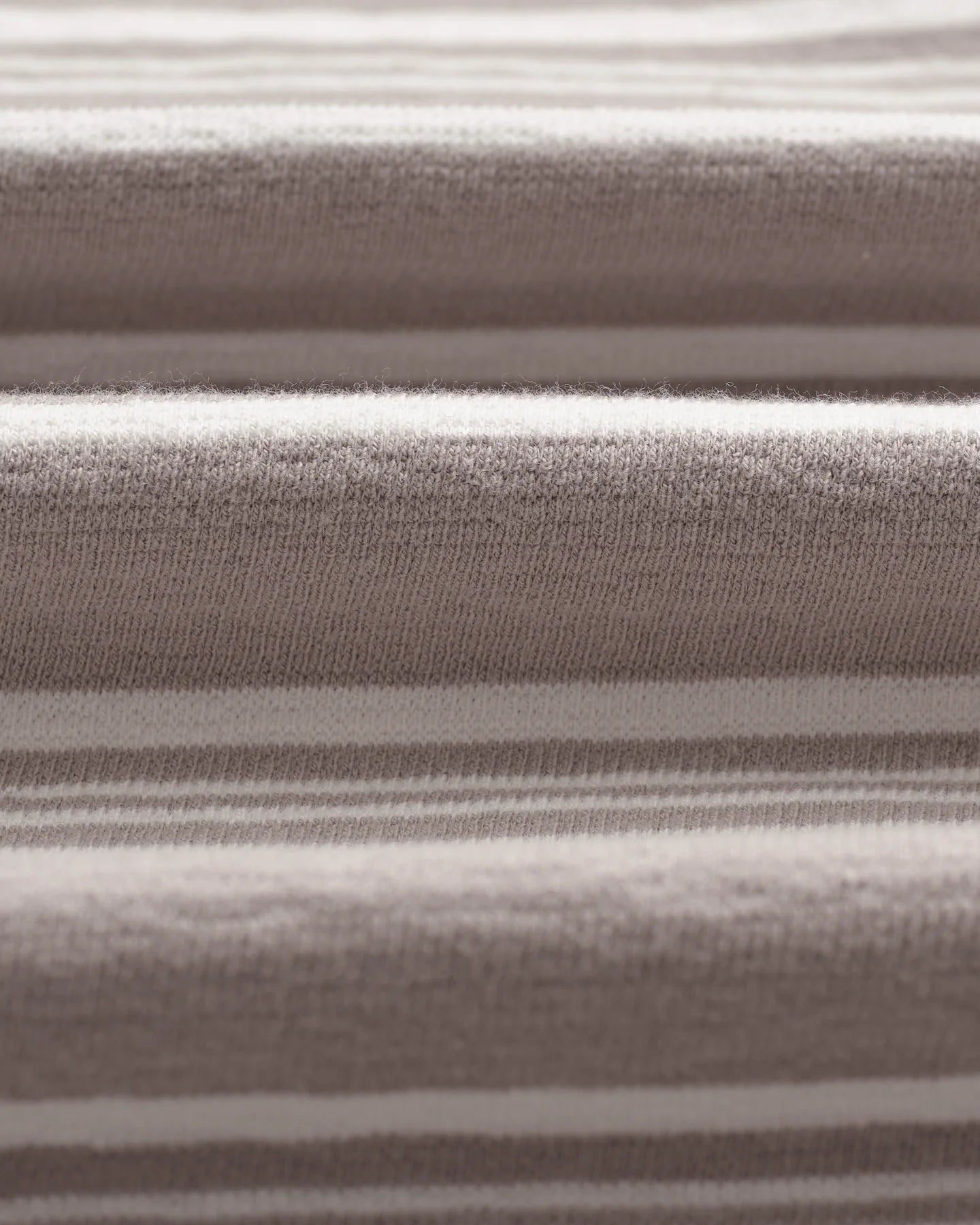 Dean - Taupe And Ecru Textured Stripe Organic Cotton T-Shirt