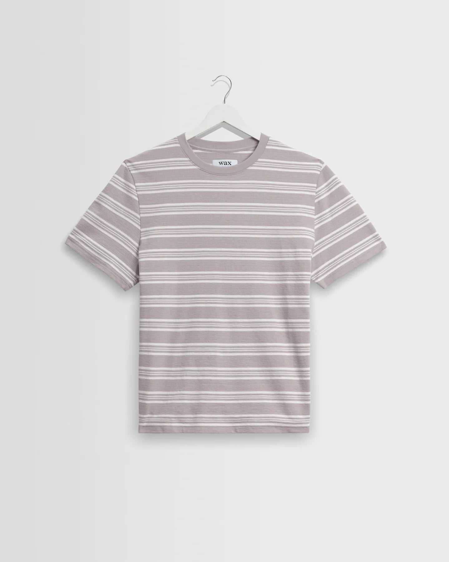 Dean - Taupe And Ecru Textured Stripe Organic Cotton T-Shirt