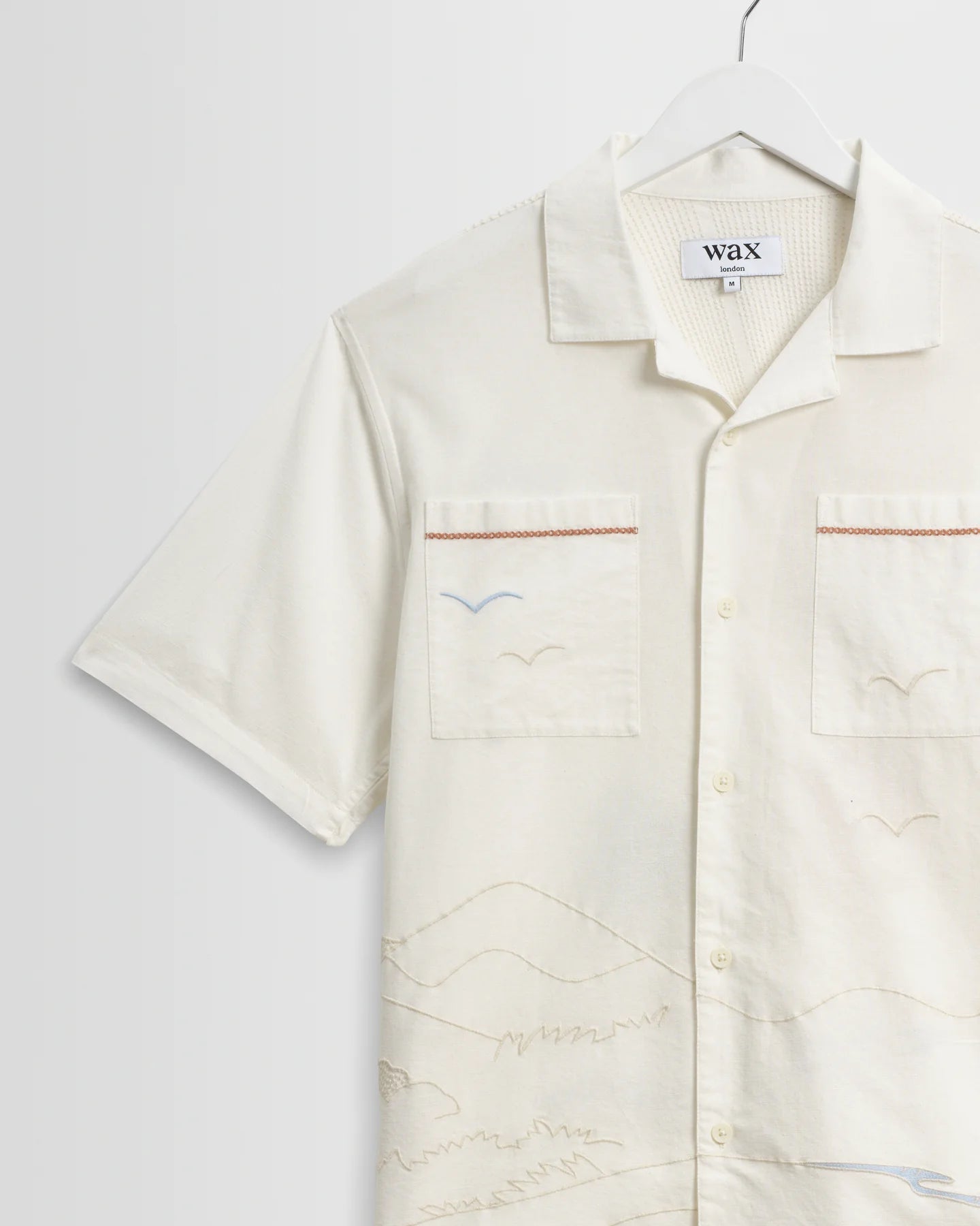 Didcot Summer Applique Short-Sleeve Shirt - Ecru