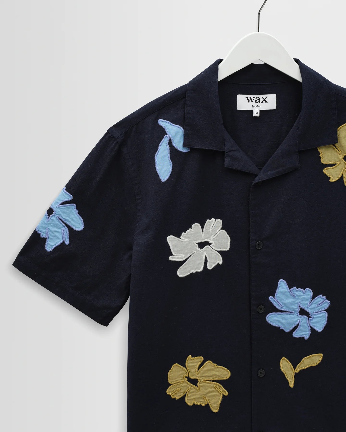 Didcot Floral Applique Short-Sleeve Shirt - Navy and Multicolour