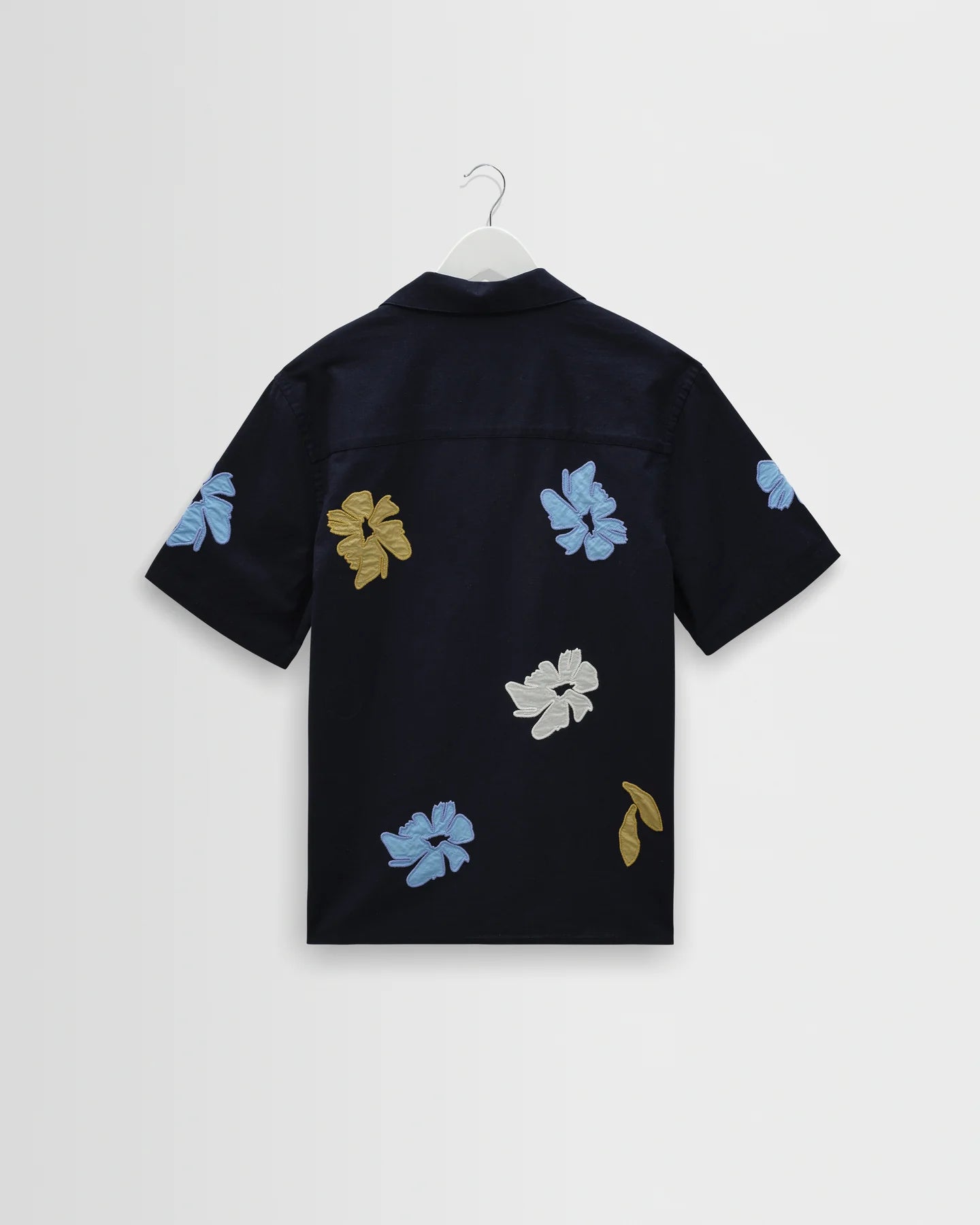 Didcot Floral Applique Short-Sleeve Shirt - Navy and Multicolour