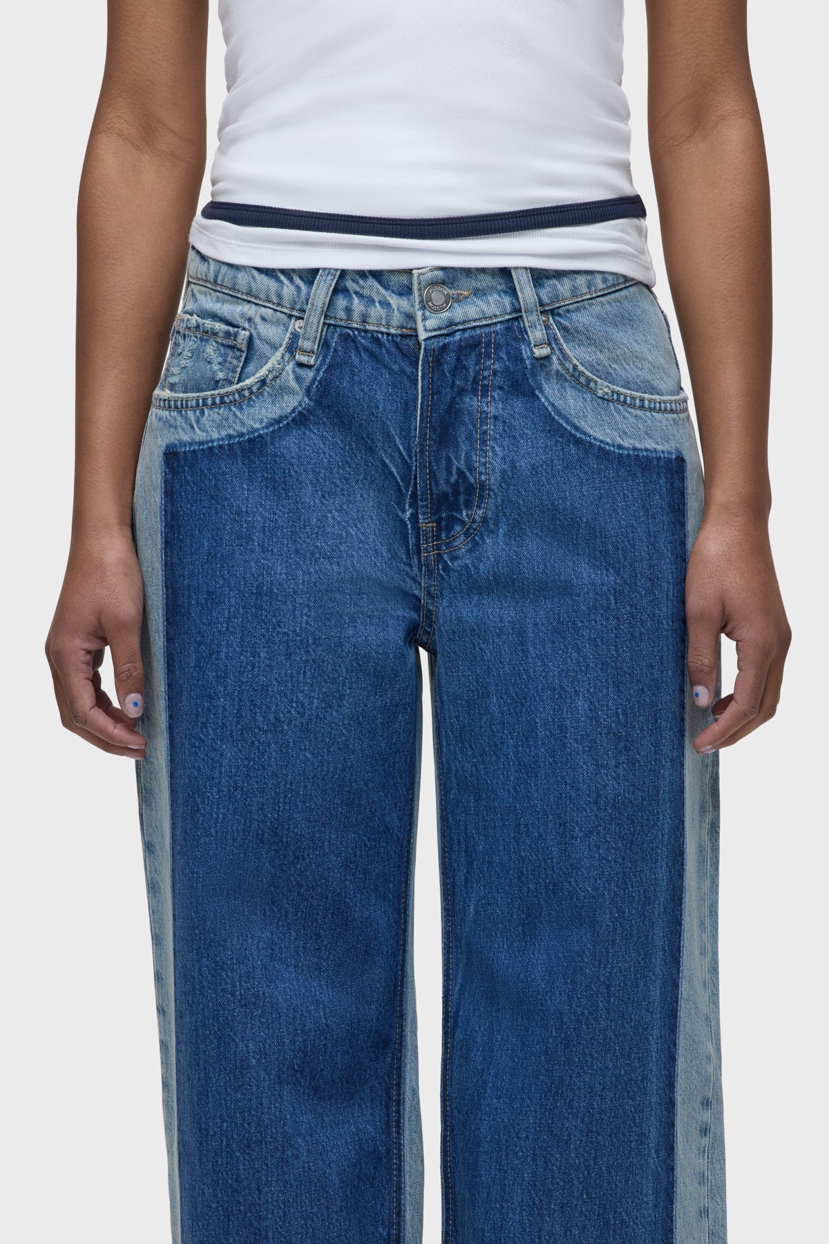 Rylee Low-Rise Loose Pant with Patch - Double Take