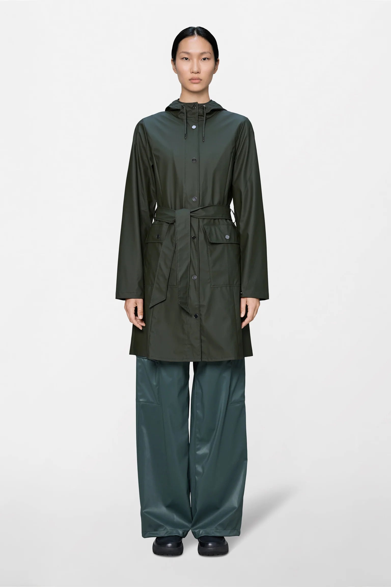 Curve Long Jacket - Green